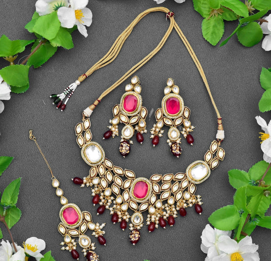 MONIKA KUNDAN NECKLACE SET Gehnacollections