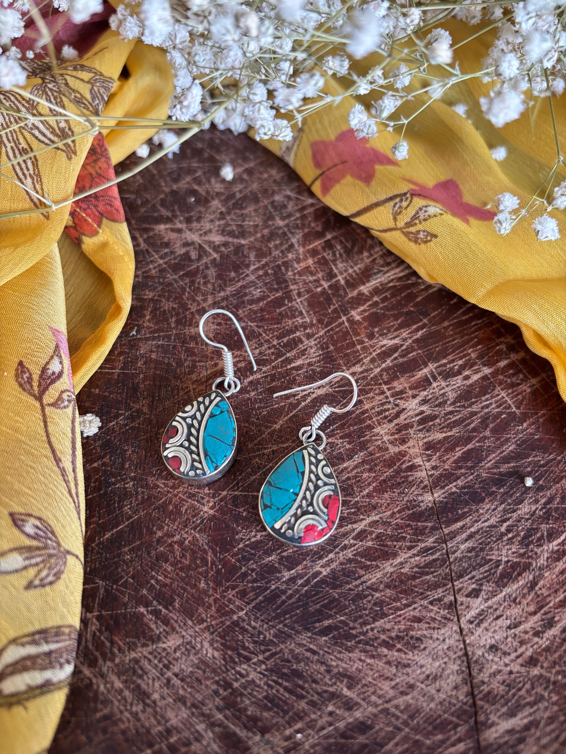 Tibetan hook earrings Gehnacollections