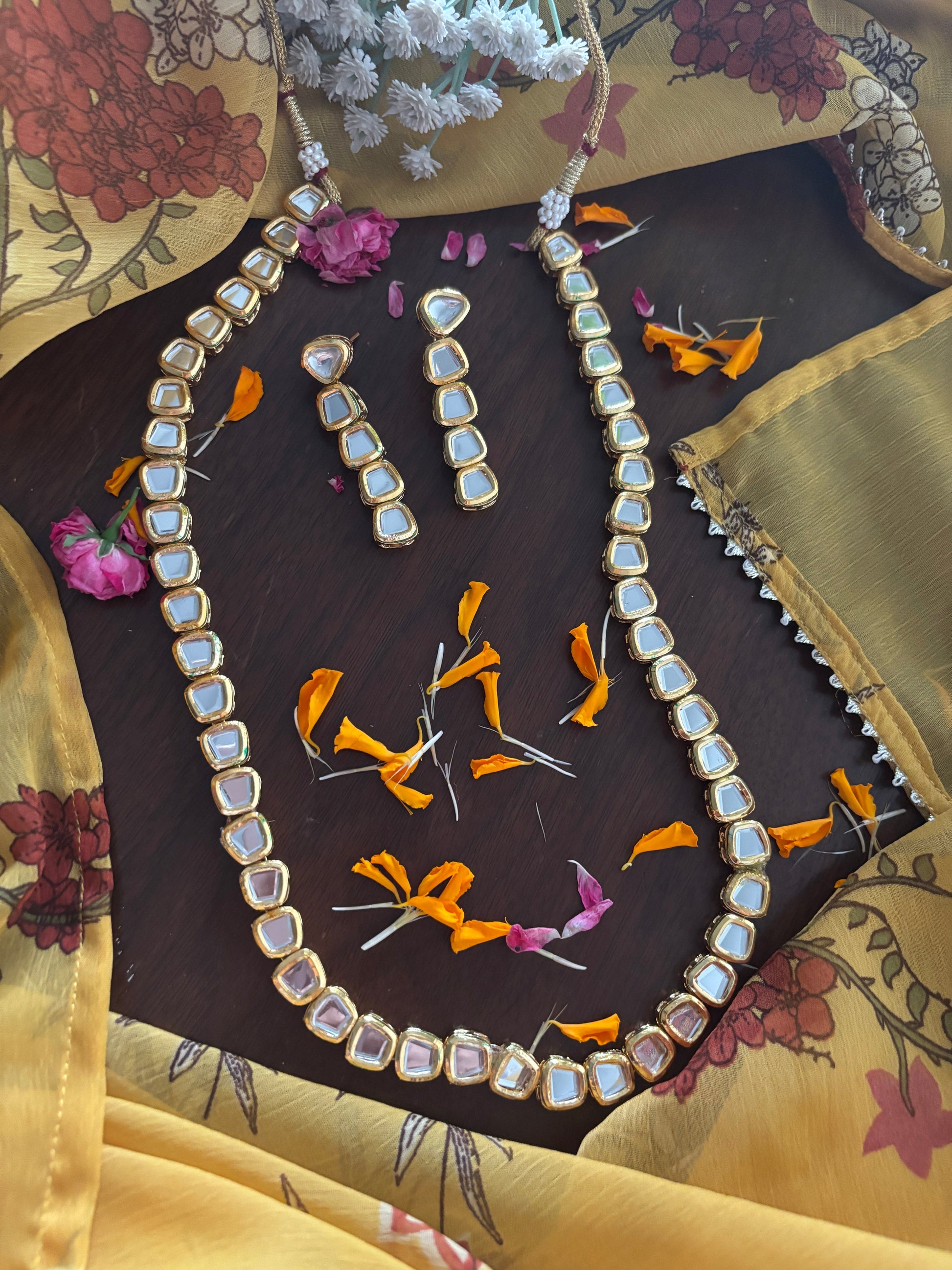 Long kundan Necklace Set Gehnacollections