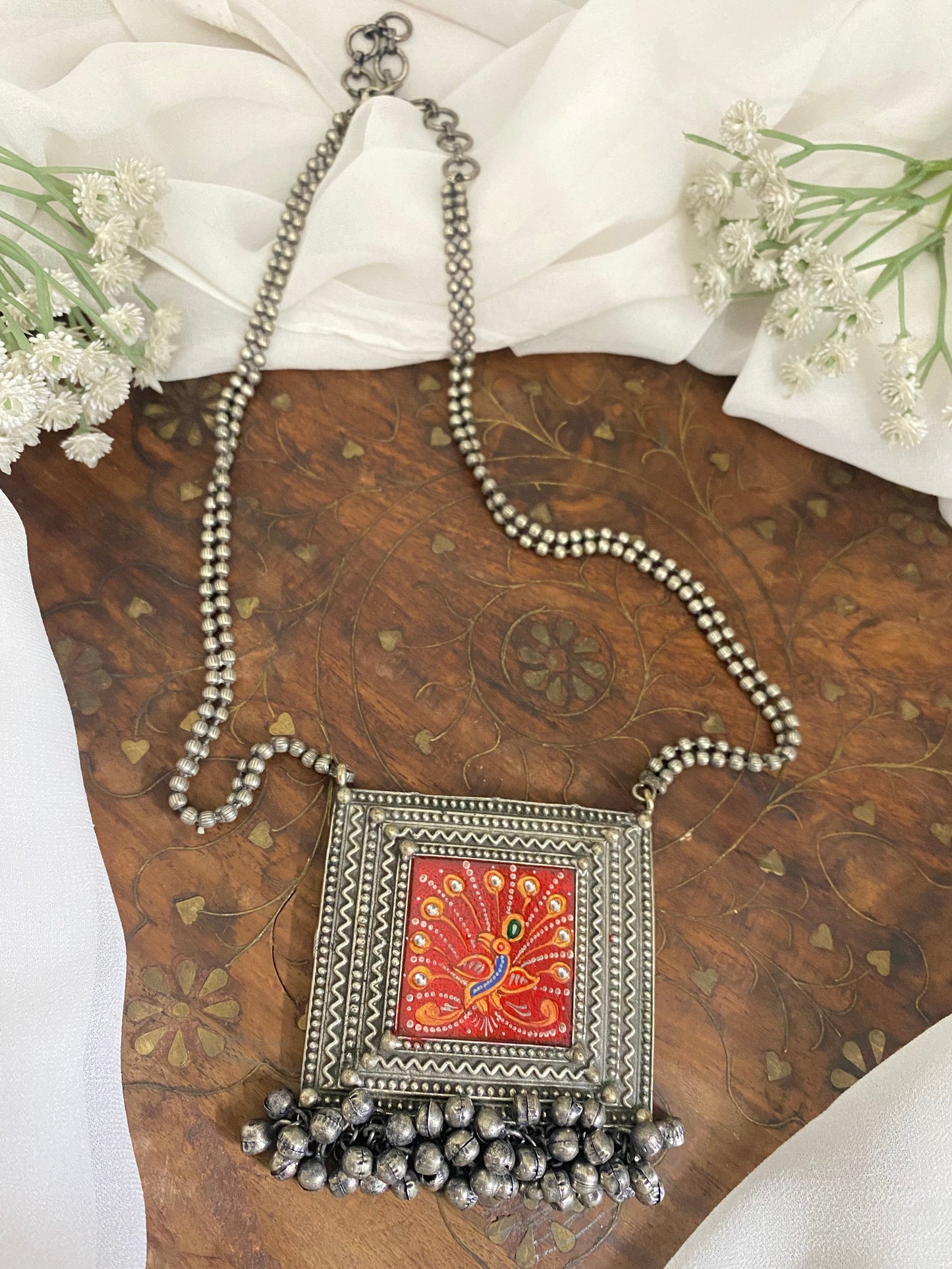 LONG SILVER ANTIQUE POLISH NECKLACE Gehnacollections