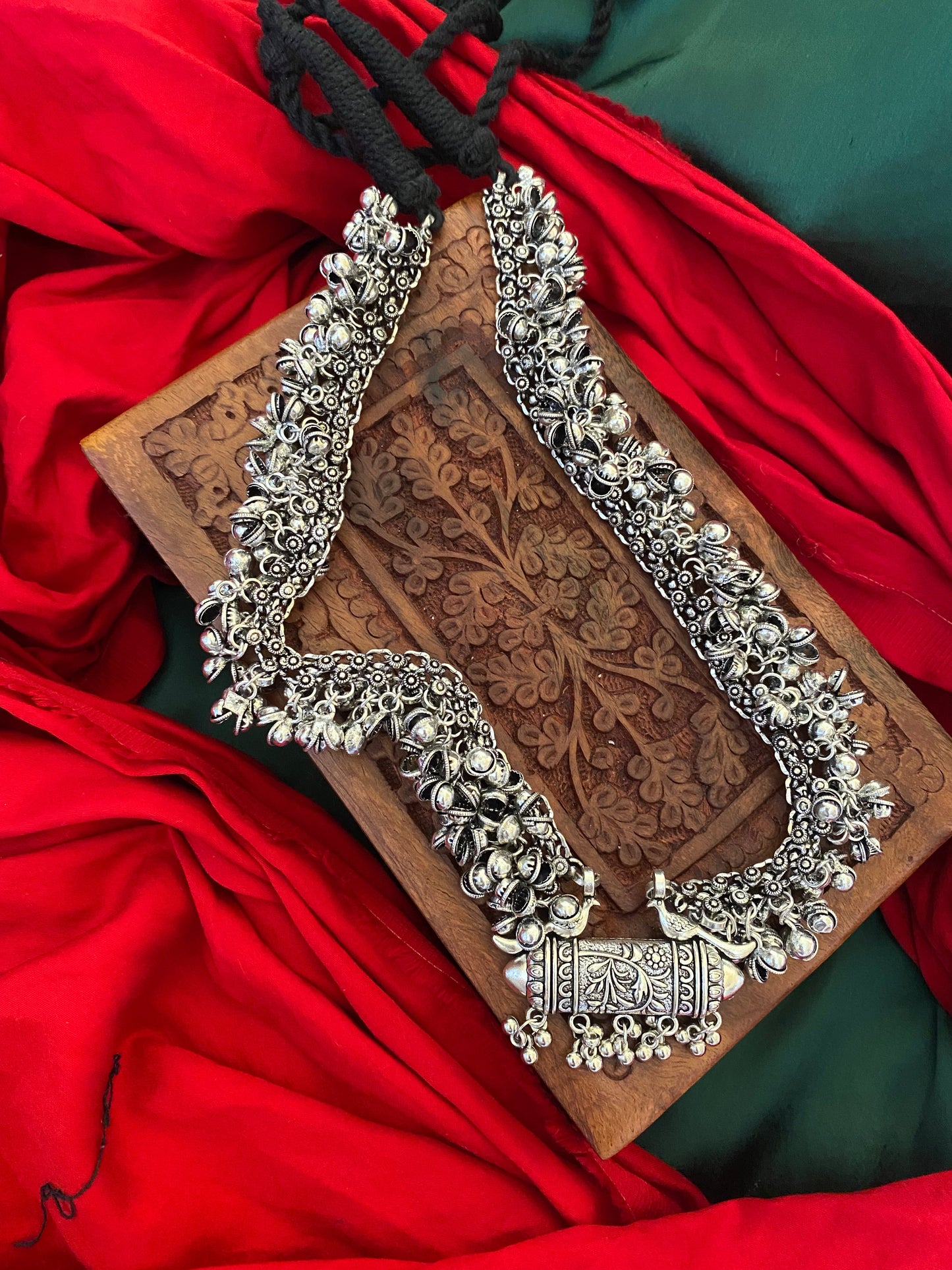 LOVE BIRD LONG GHUNGHROO NECKLACE Gehnacollections