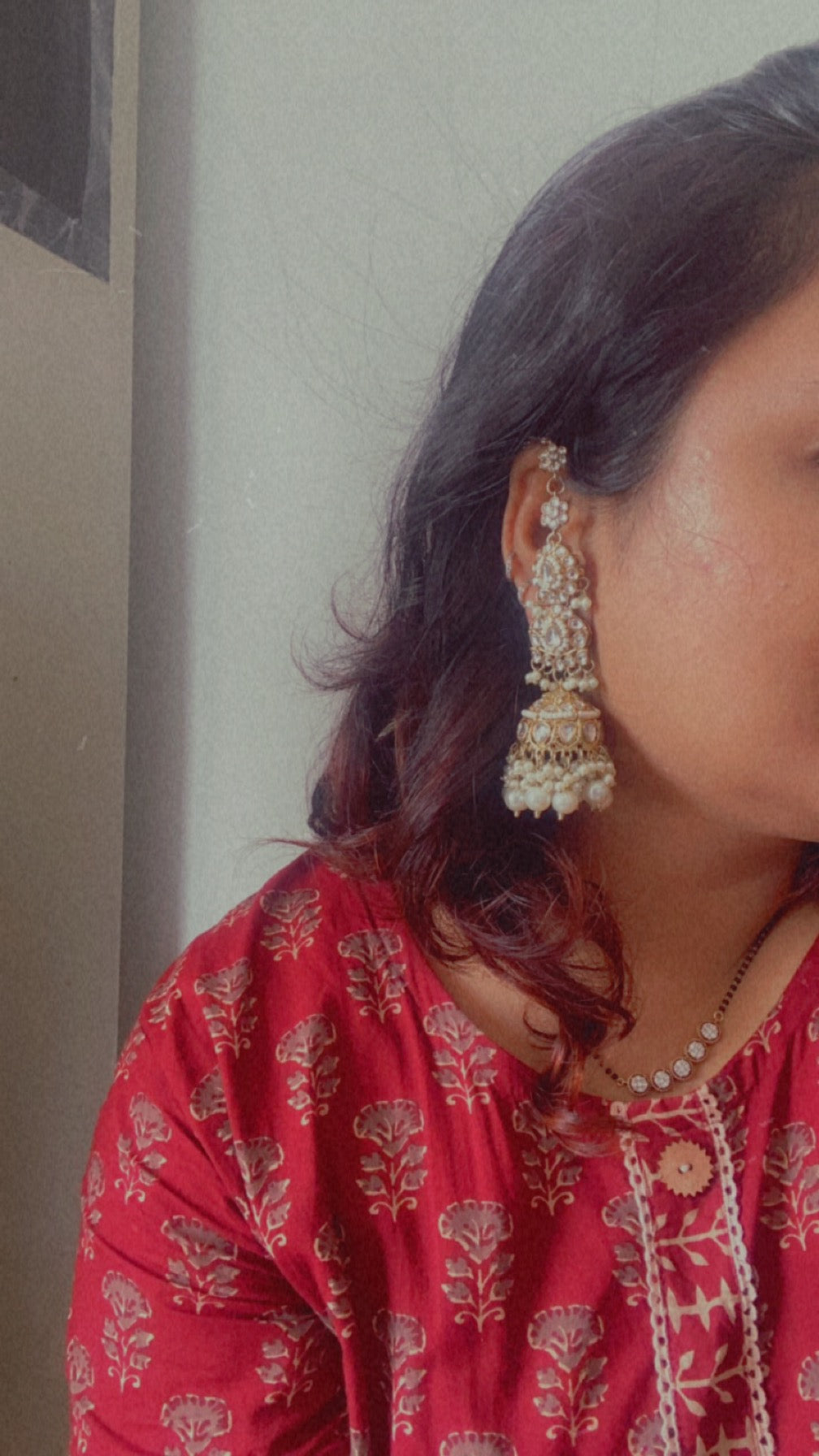 ALISHA JHUMKA WITH KAAN CHAIN Gehnacollections