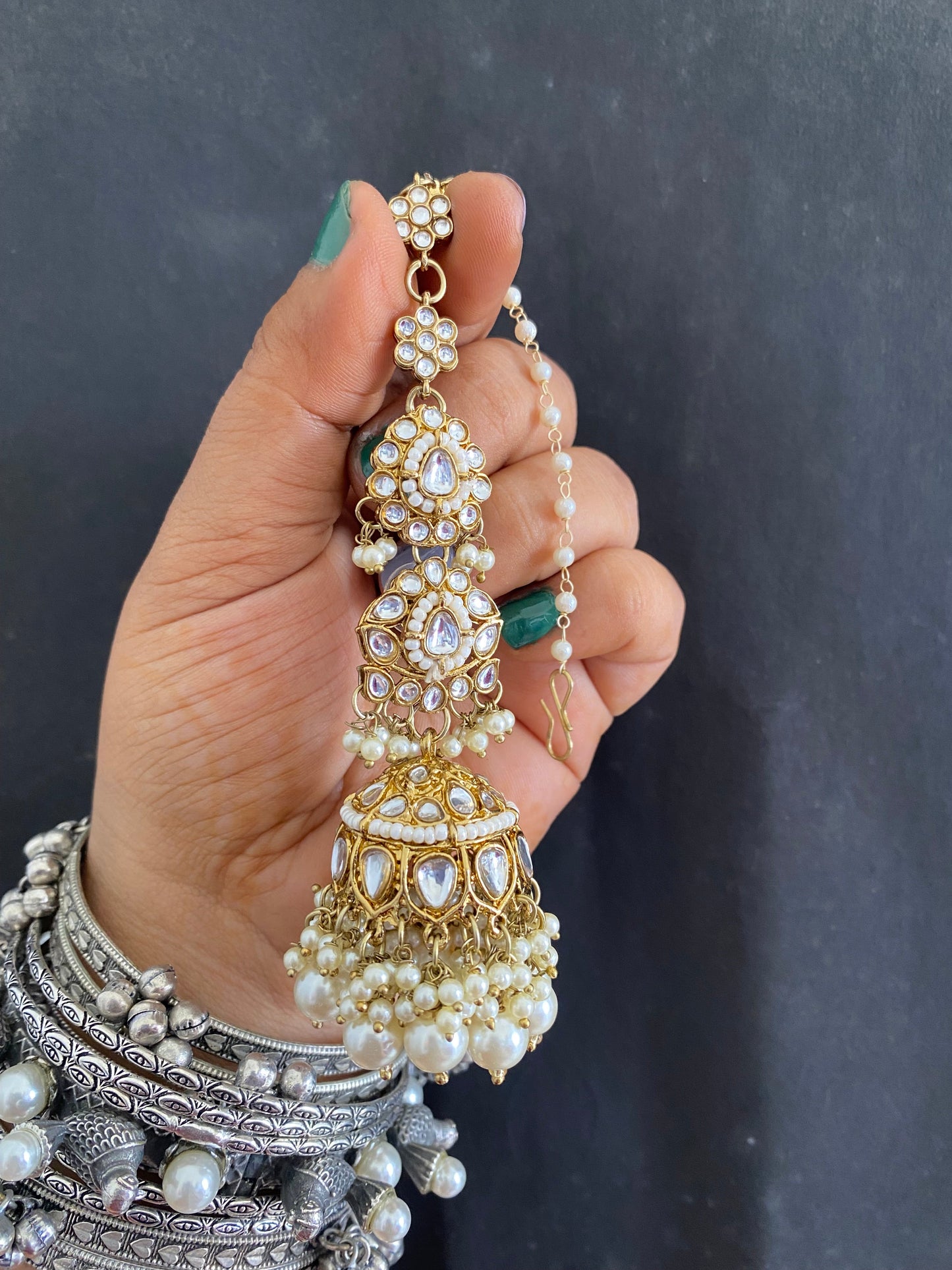 ALISHA JHUMKA WITH KAAN CHAIN Gehnacollections