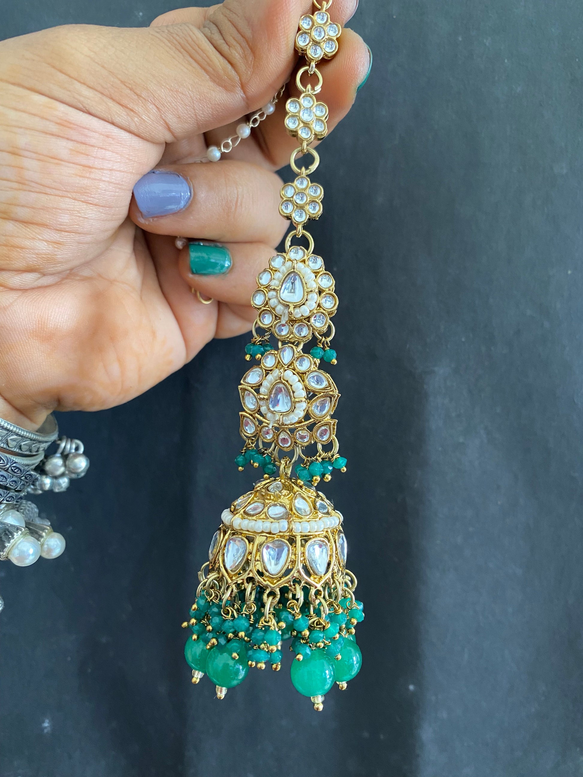 ALISHA JHUMKA WITH KAAN CHAIN Gehnacollections