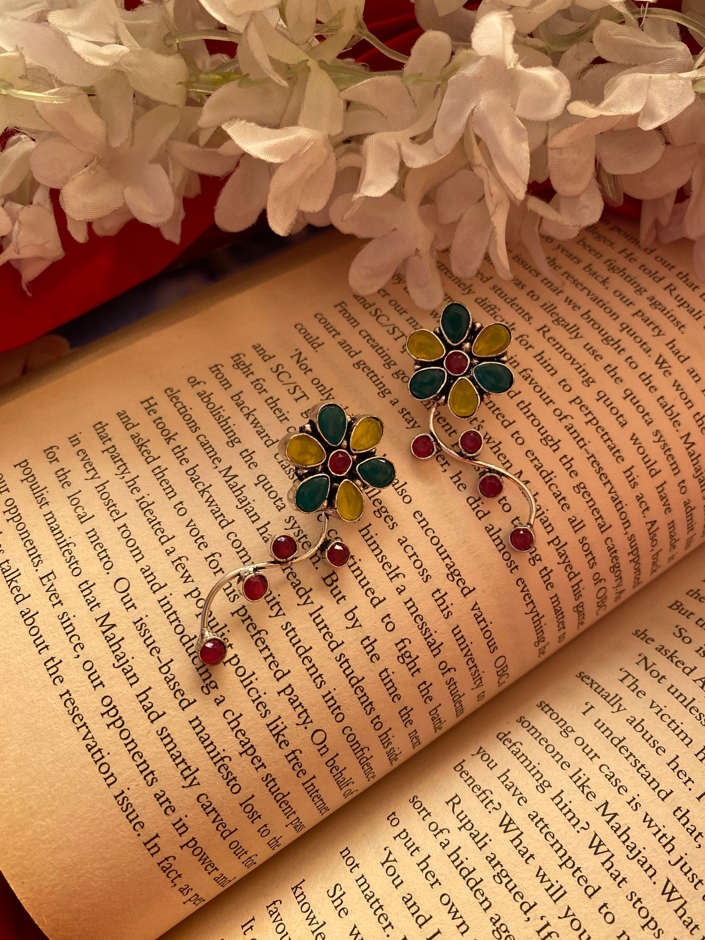 FLOWER STONE STUDS Gehnacollections