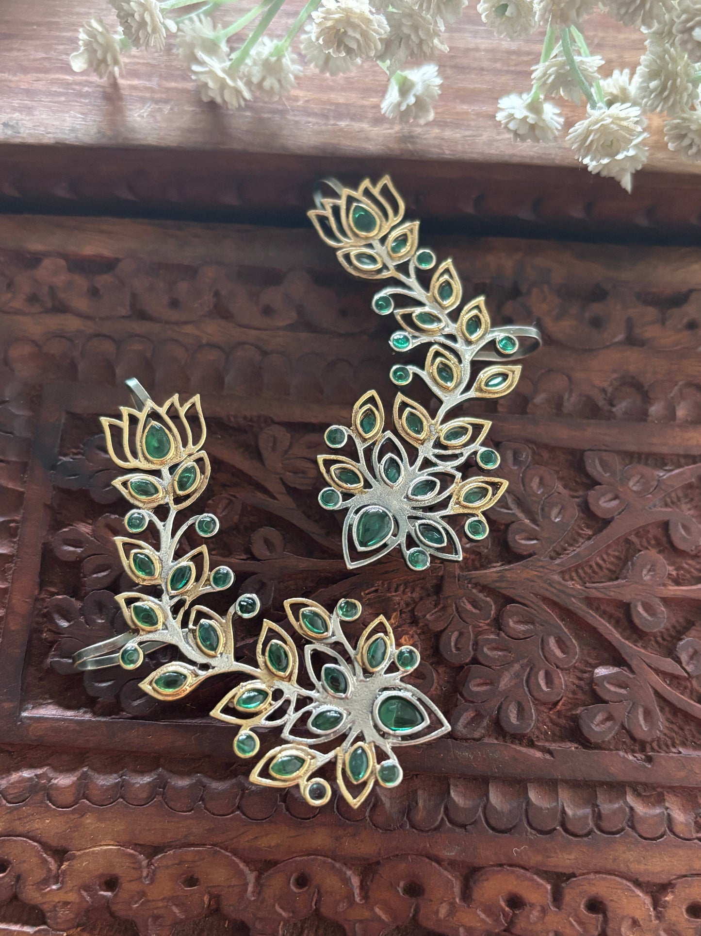 MOR  STONE DUAL TONE EARCUFF Gehnacollections