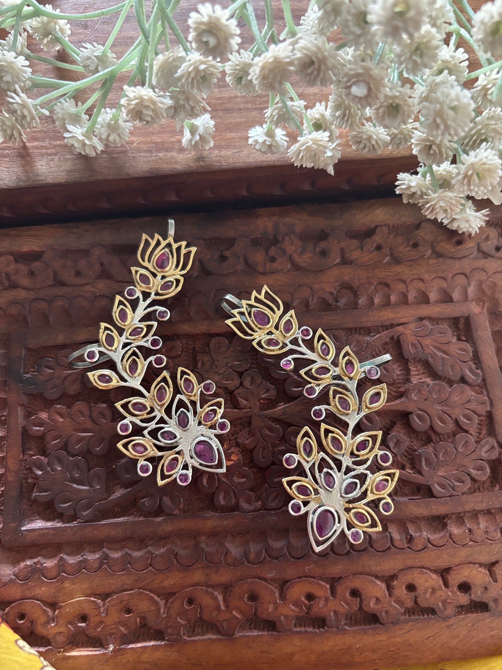 MOR STONE DUAL TONE EARCUFF Gehnacollections