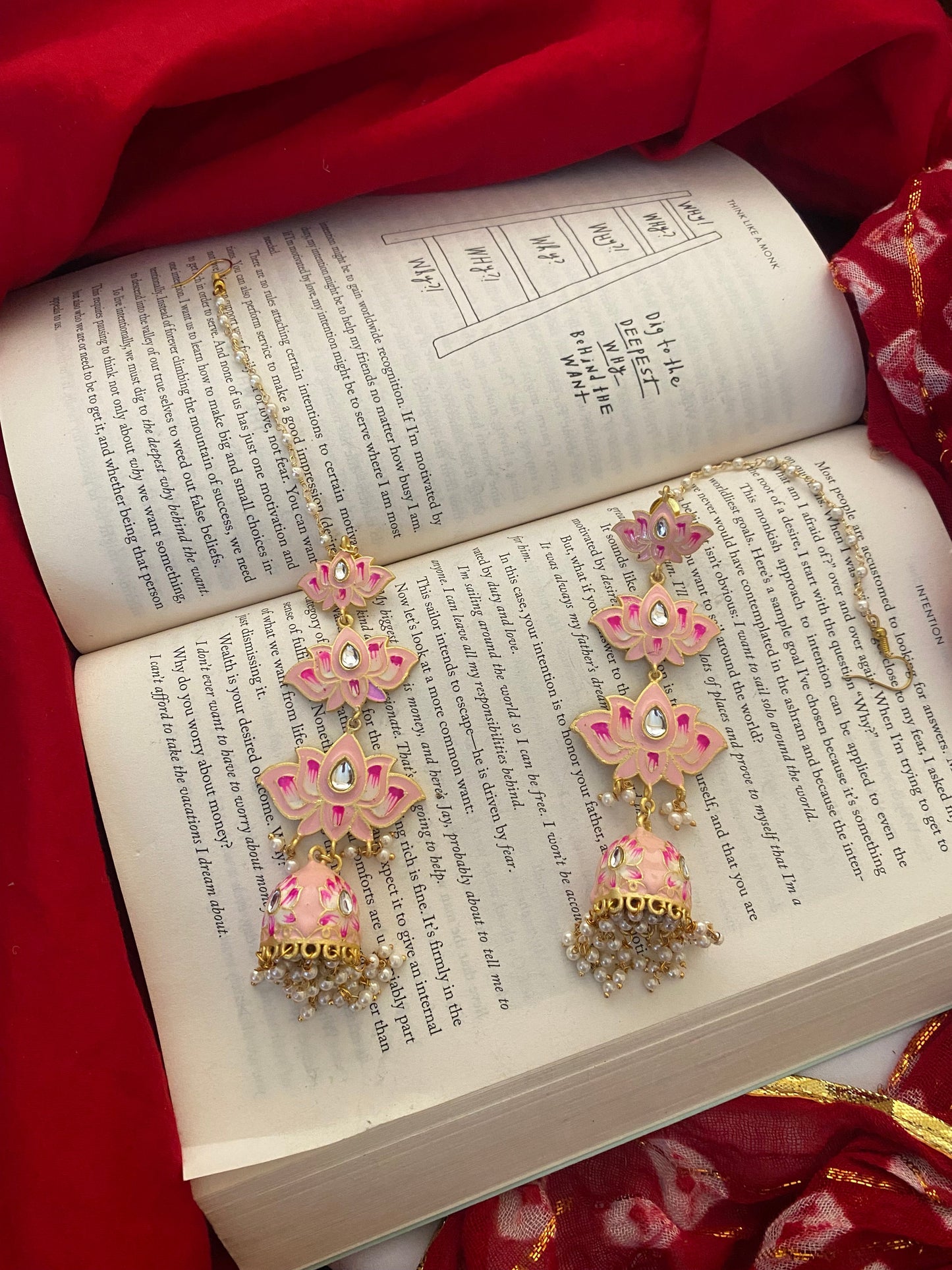 LOTUS MEENAKARI JHUMKA Gehnacollections