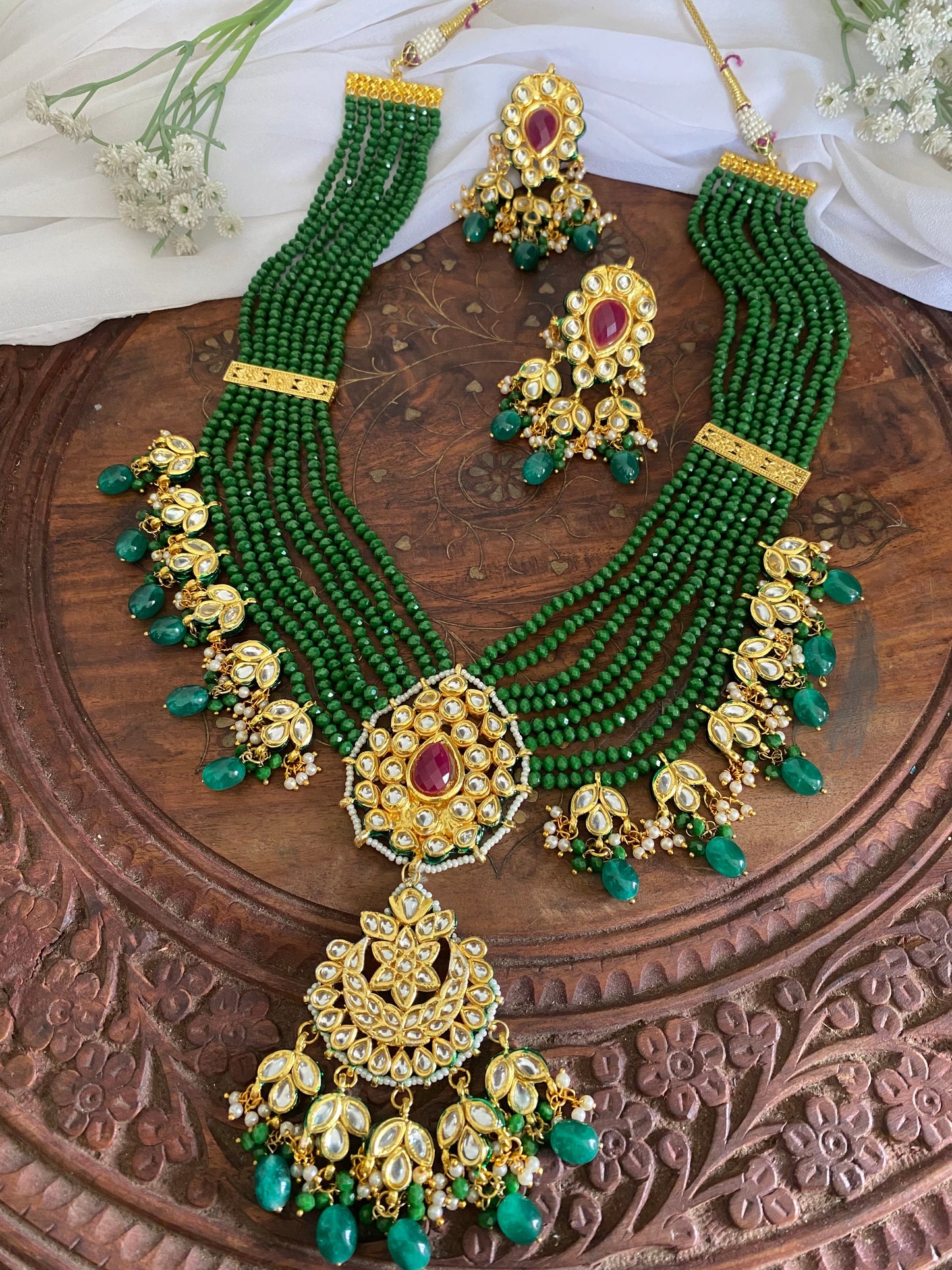 MIHIRA LONG RANI HAAR /NECKLACE SET Gehnacollections