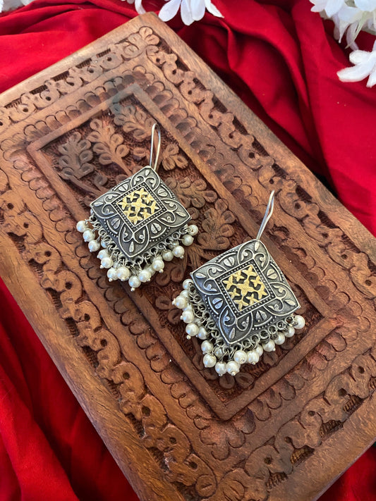 NIRALI DUAL TONE EARRINGS Gehnacollections