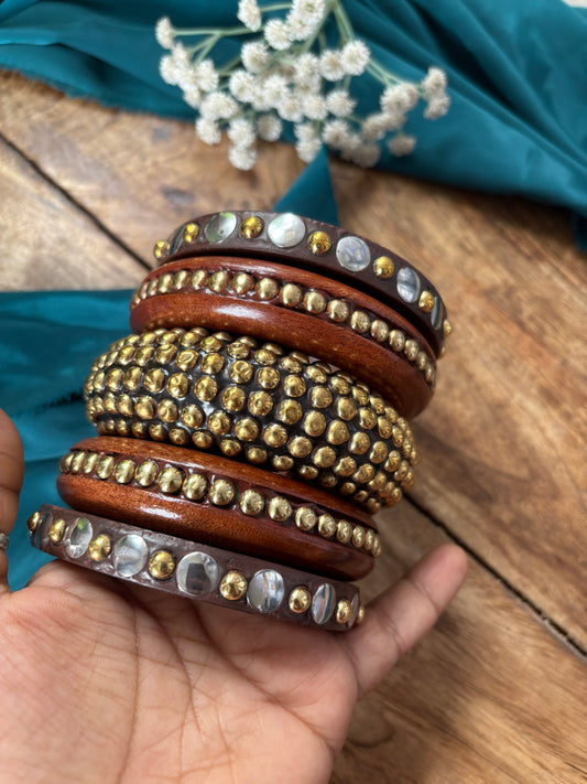 STACK OF WOODEN KADA Gehnacollections