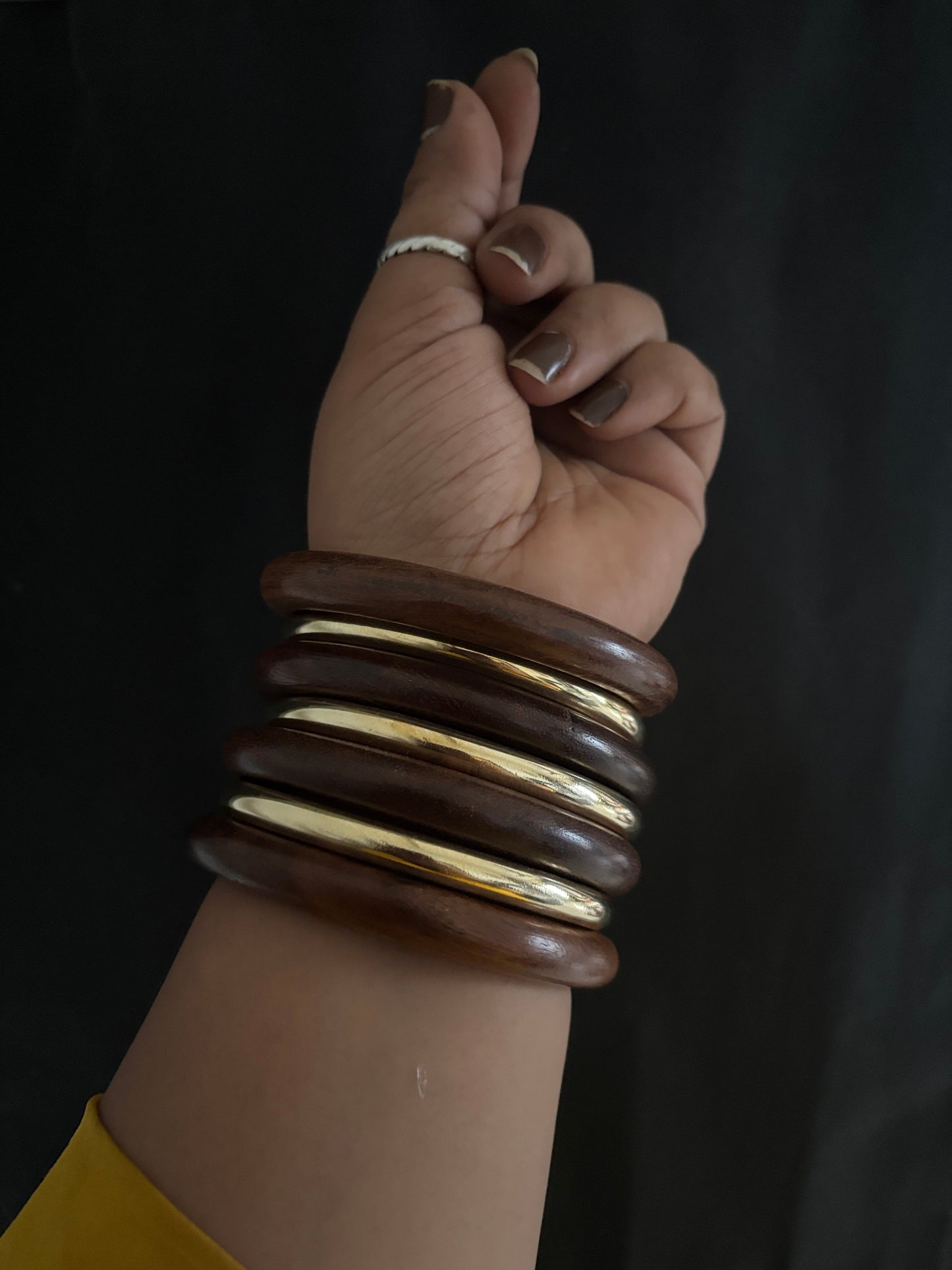 Wooden bangles stack Gehnacollections