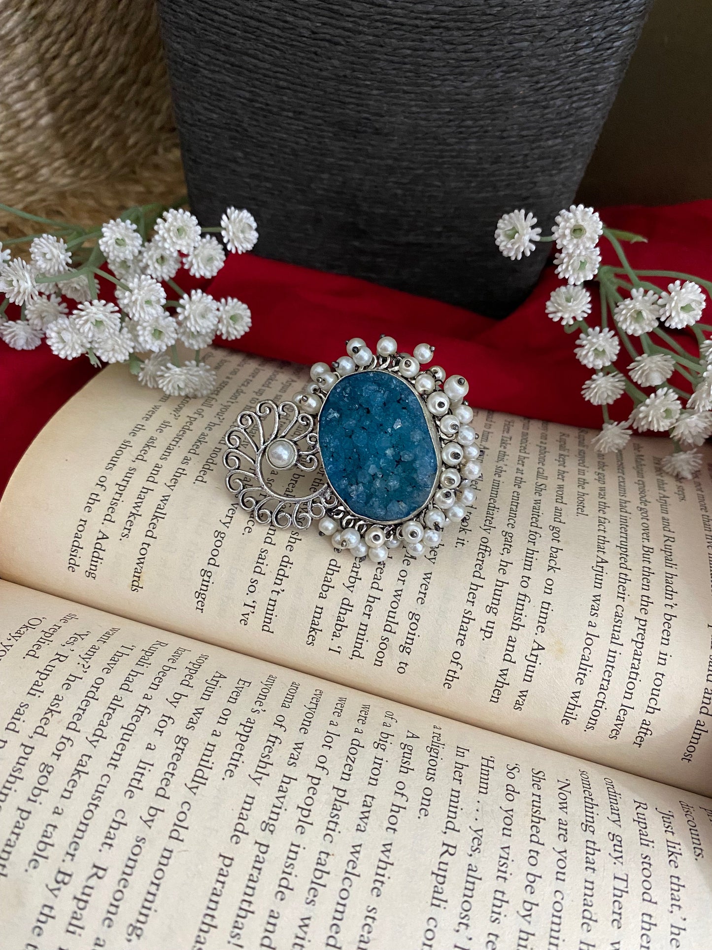 UNFINISHED STONE PEARL RING Gehnacollections