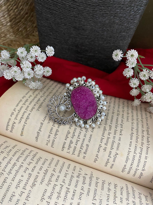 UNFINISHED STONE PEARL RING Gehnacollections