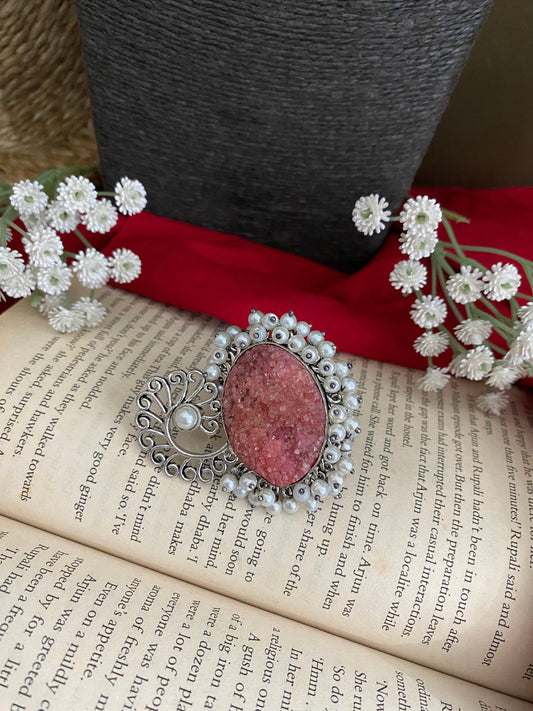 UNFINISHED STONE PEARL RING Gehnacollections