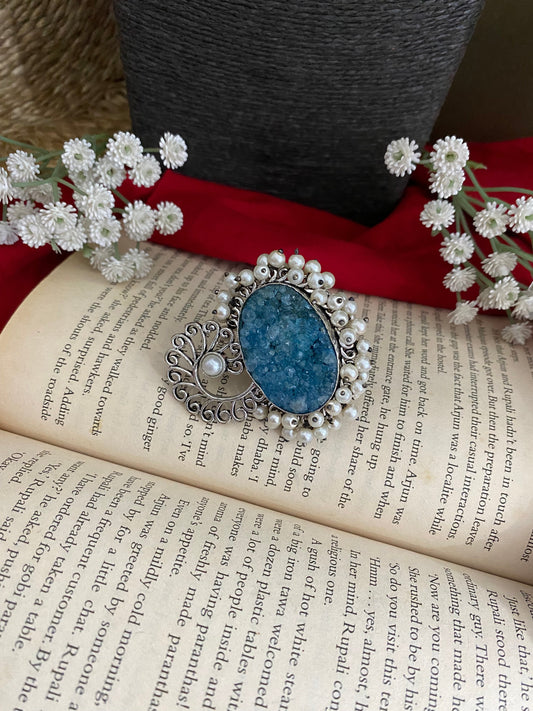 UNFINISHED STONE PEARL RING Gehnacollections