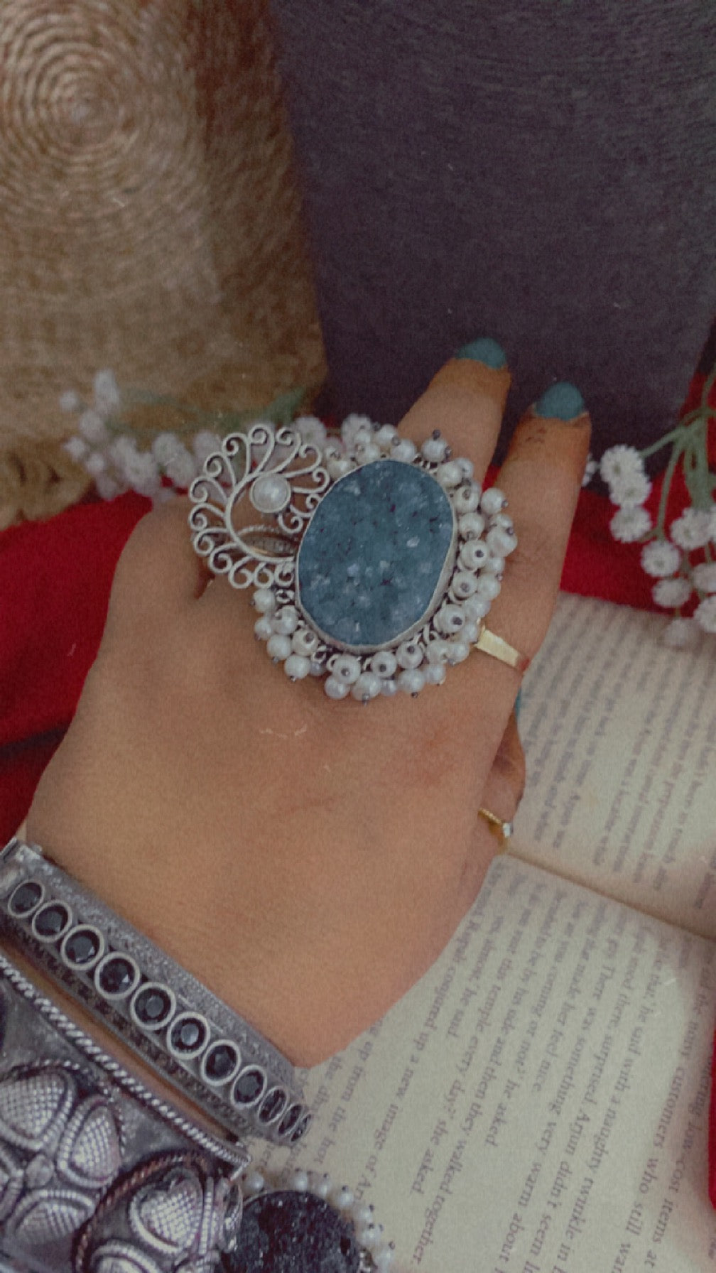 UNFINISHED STONE PEARL RING Gehnacollections