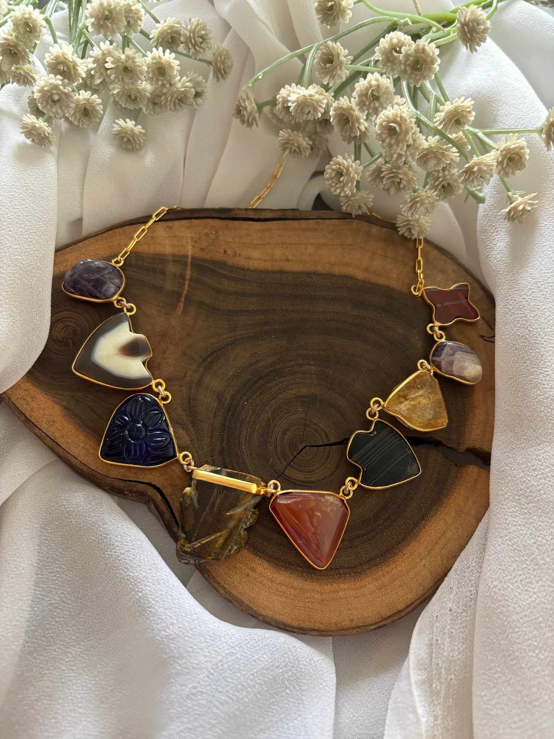 Unfinished stone Necklace Gehnacollections