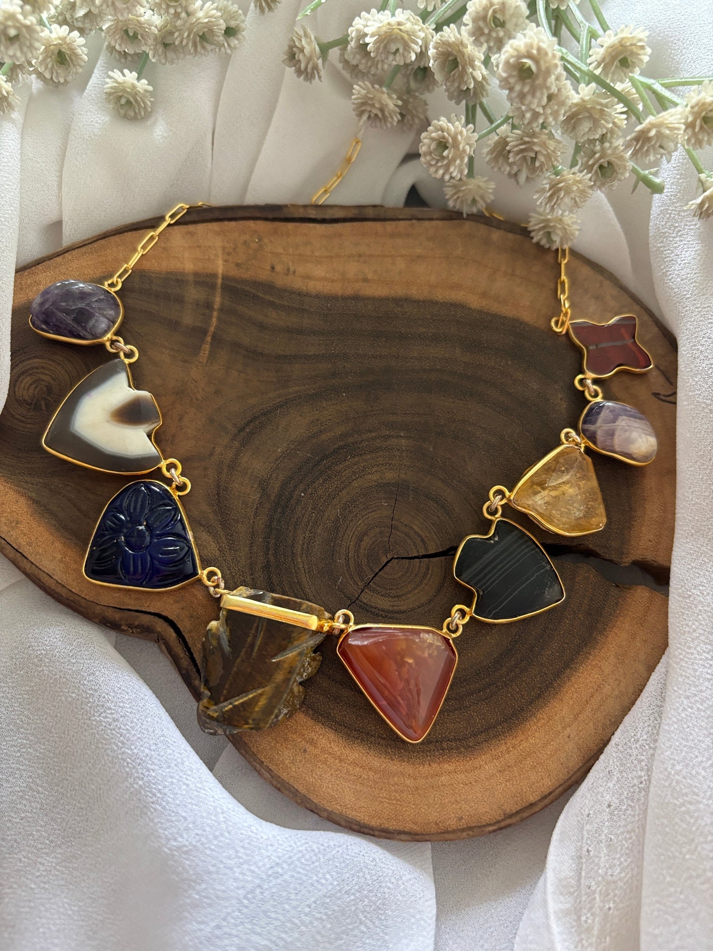 Unfinished stone Necklace Gehnacollections