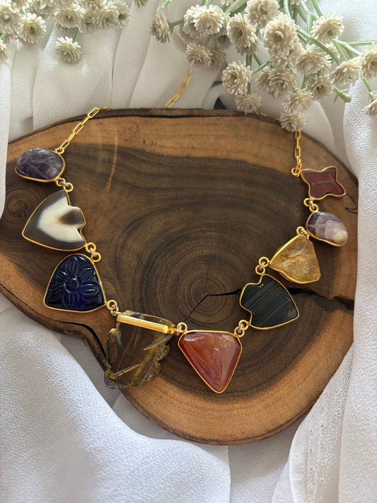 Unfinished stone Necklace Gehnacollections