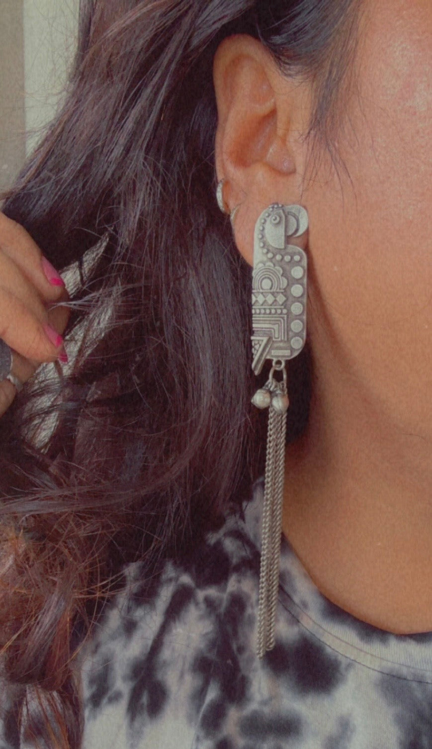 Parrot chain Earrings Gehnacollections