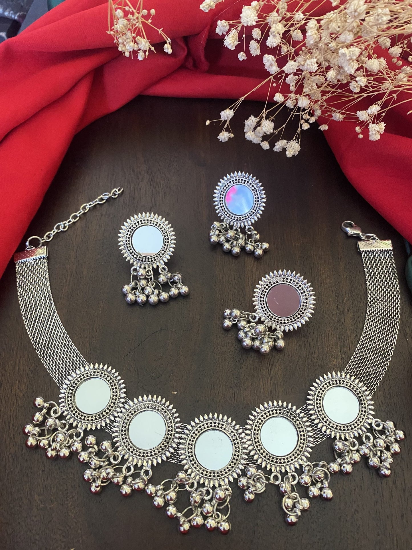 MIRROR NECKLACE SET Gehna Collections