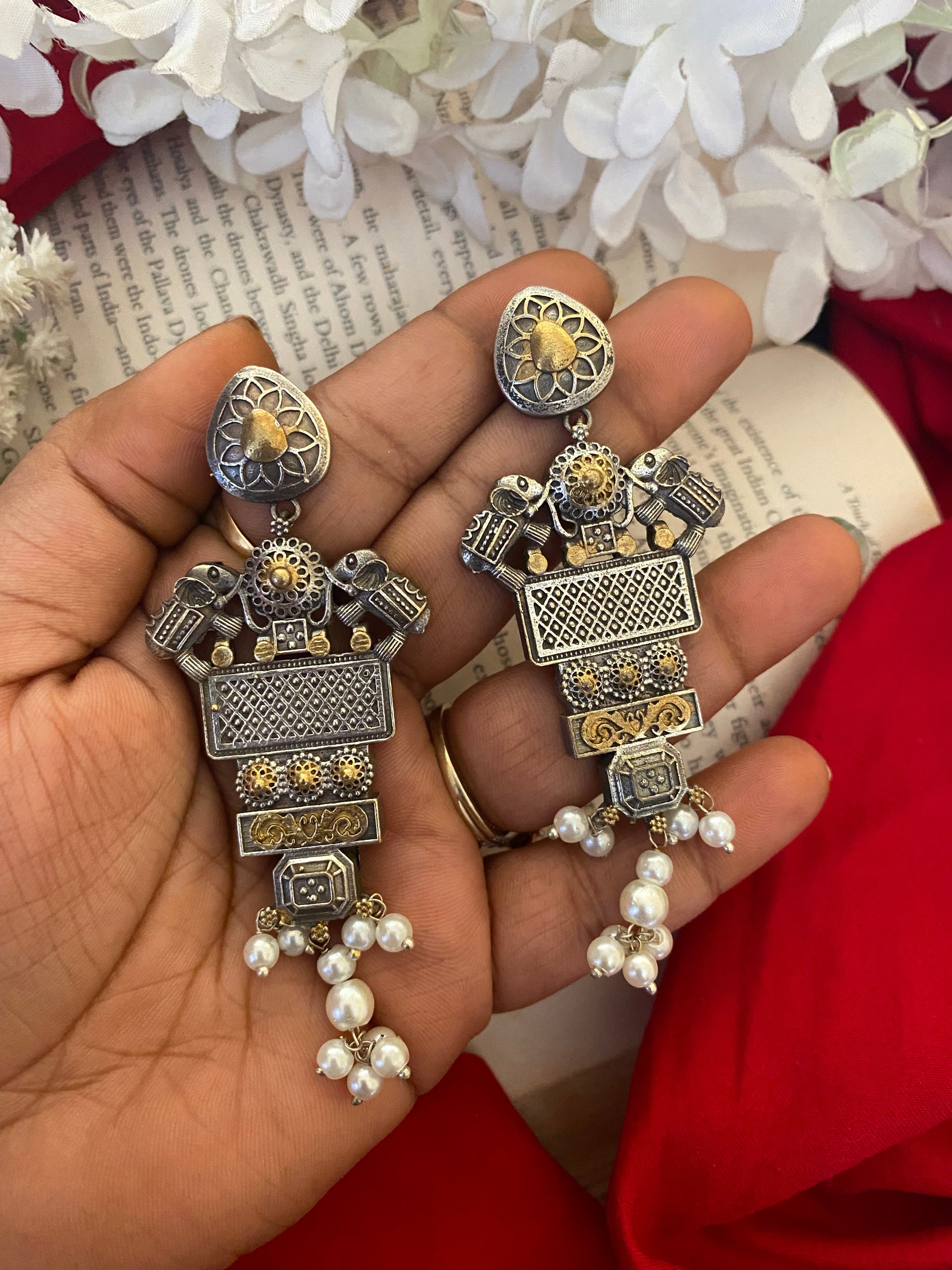 HATHI DUAL TONE EARRINGS Gehnacollections