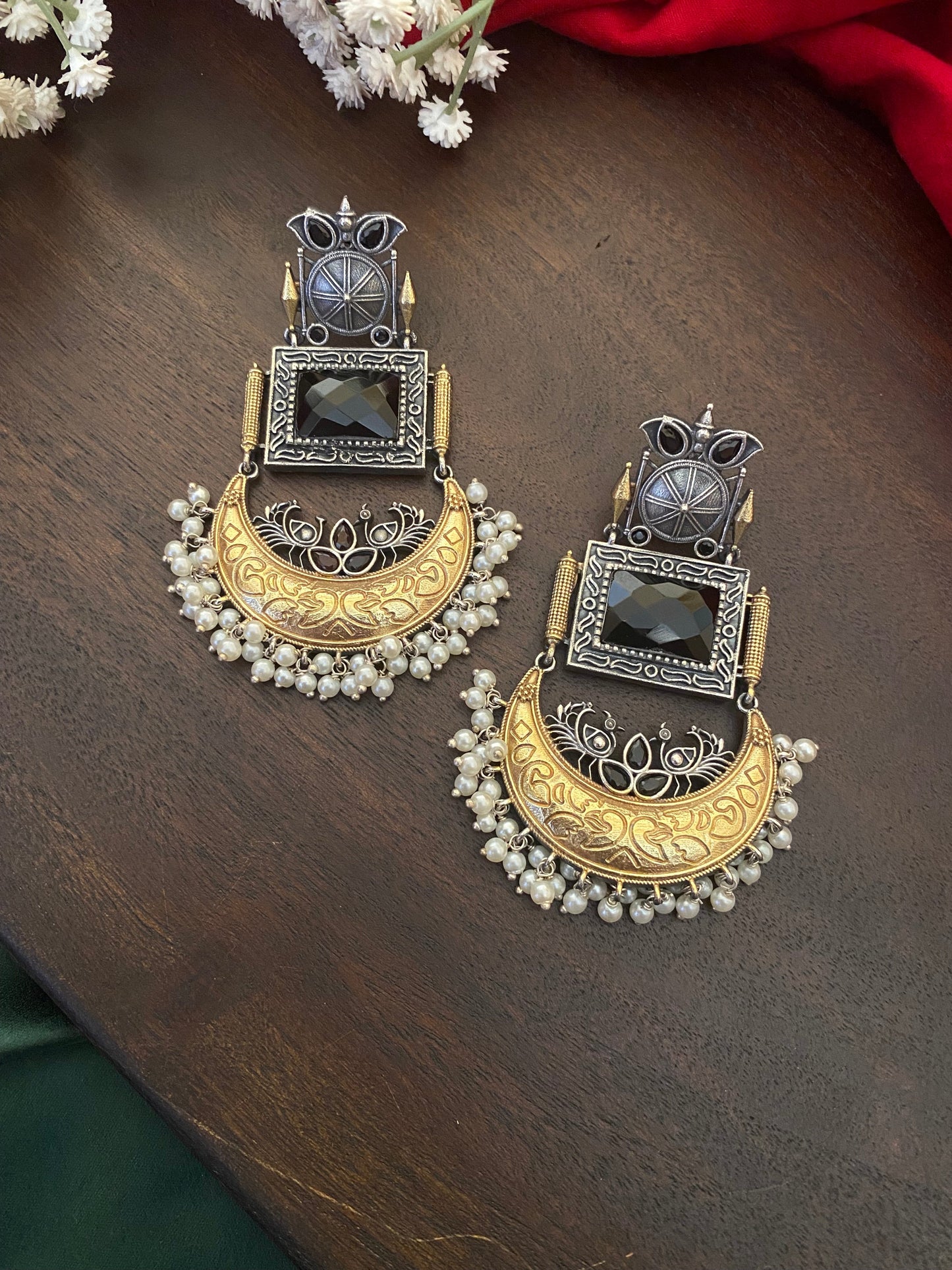 MOHINI DUAL TONE CHANDBALI Gehnacollections