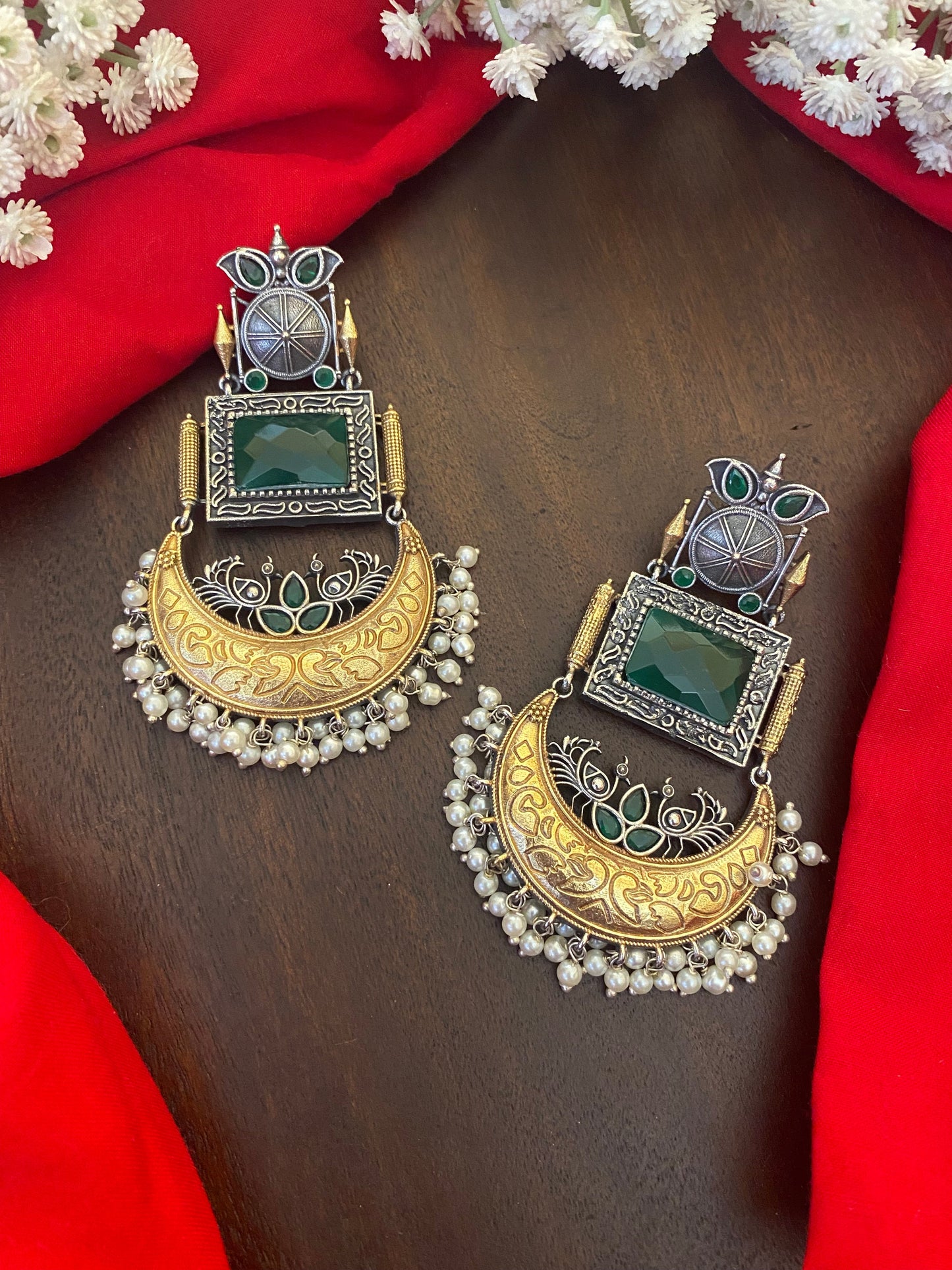 MOHINI DUAL TONE CHANDBALI Gehnacollections