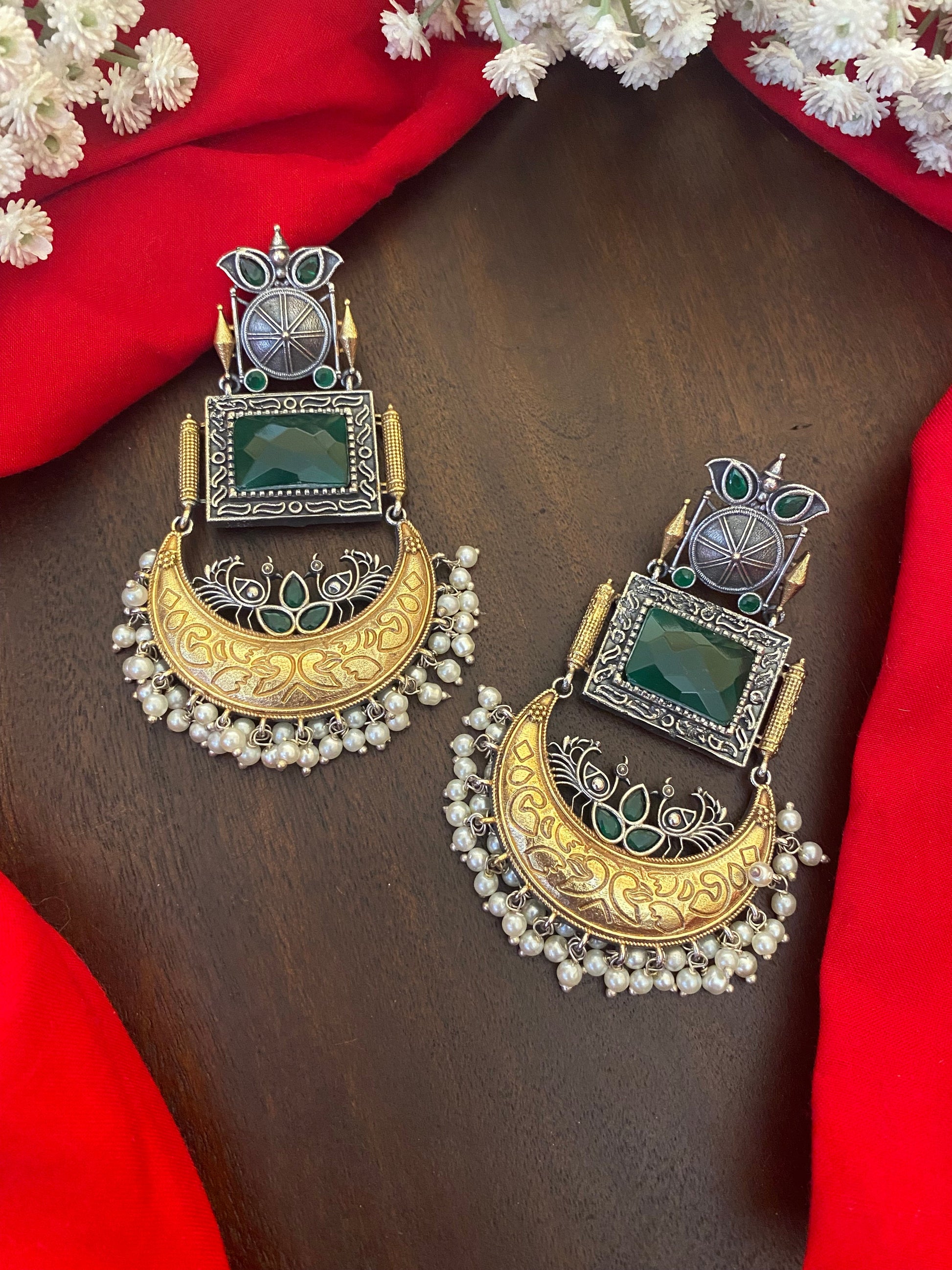 MOHINI DUAL TONE CHANDBALI Gehnacollections