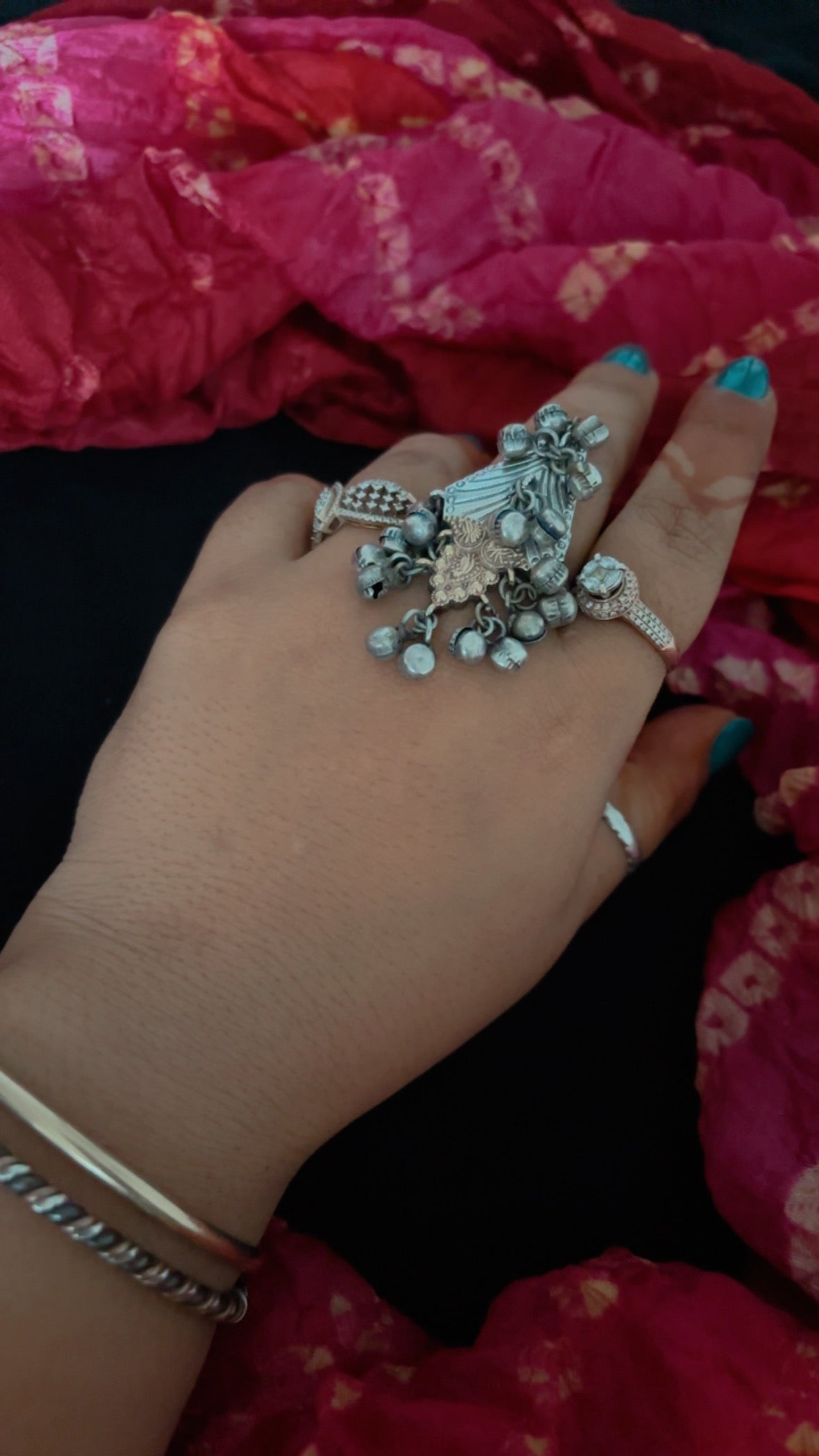 Dual tone ghunghroo ring Gehnacollections