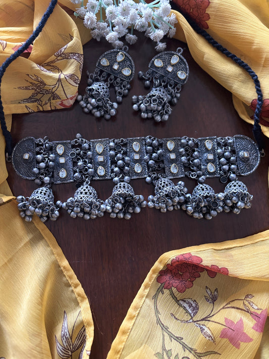 Jhumka kundan choker set Gehnacollections