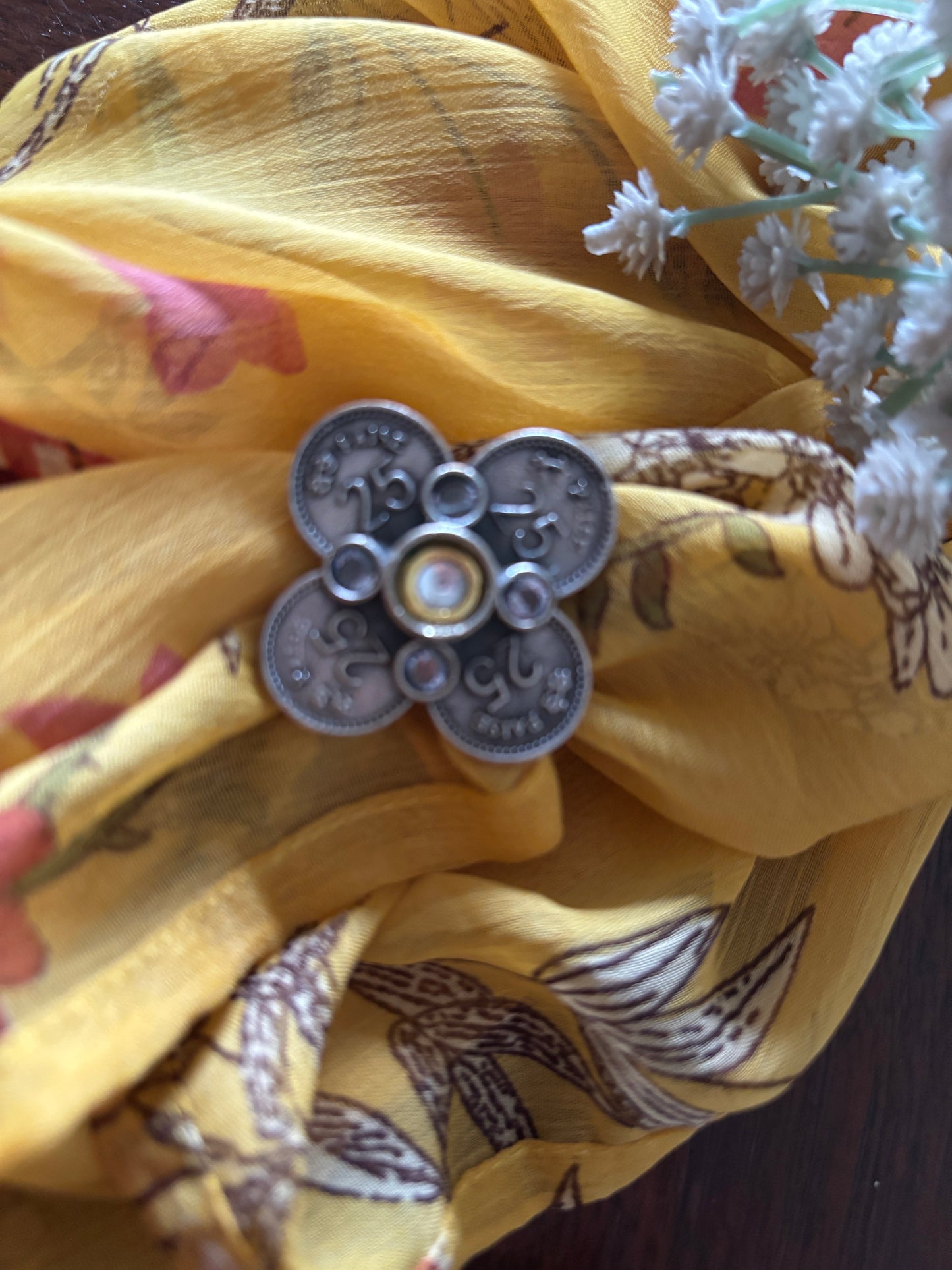 Kundan coin Ring Gehnacollections