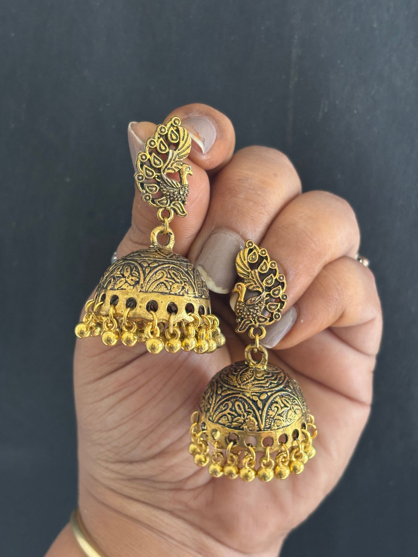 PEACOCK JHUMKA Gehnacollections