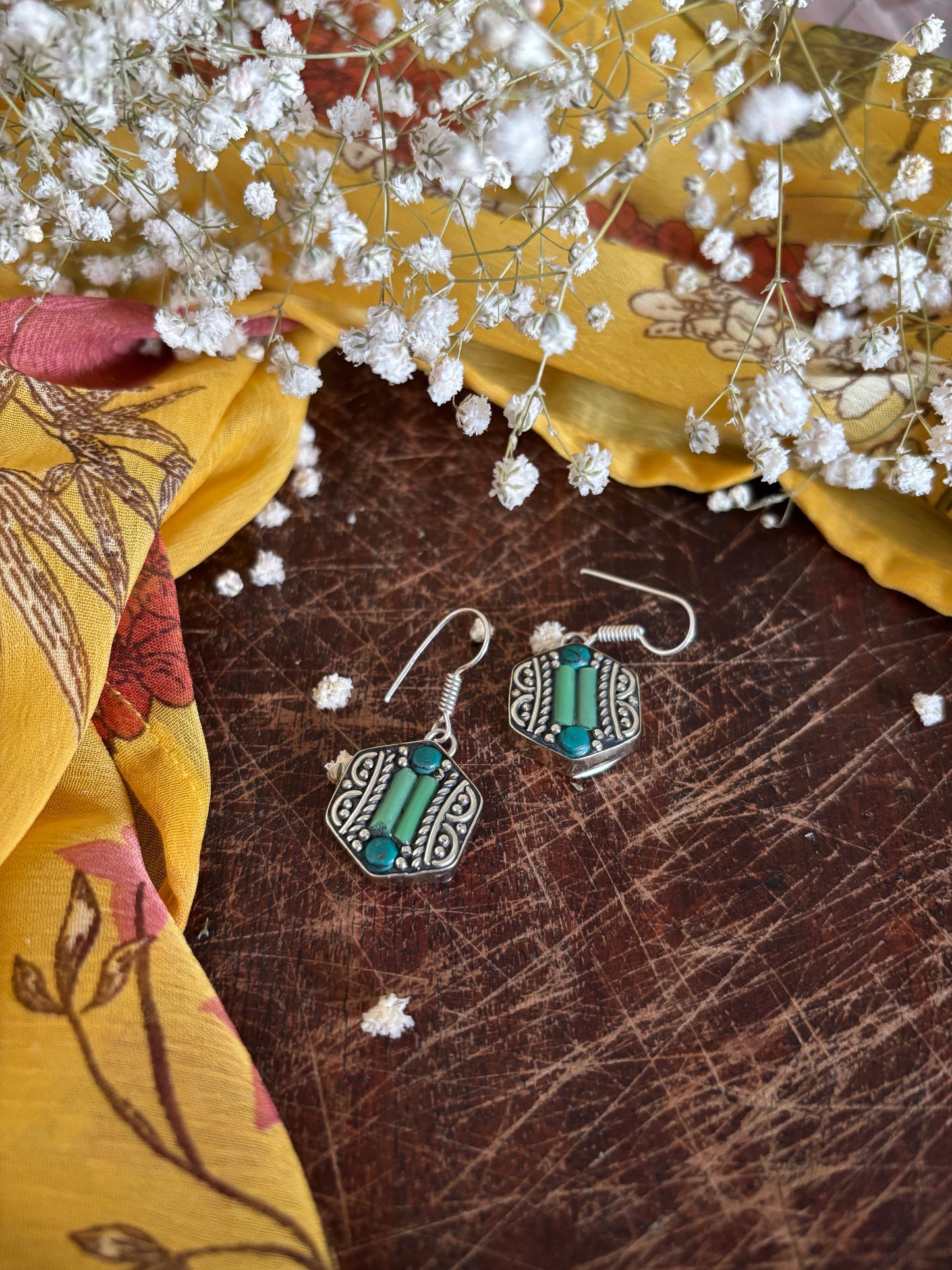 Tibetan hook earrings Gehnacollections