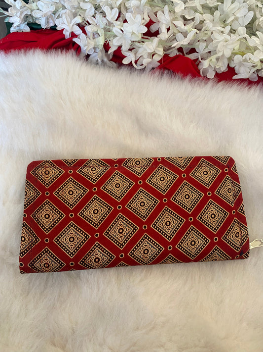 AJRAKH PRINT PURSE Gehnacollections