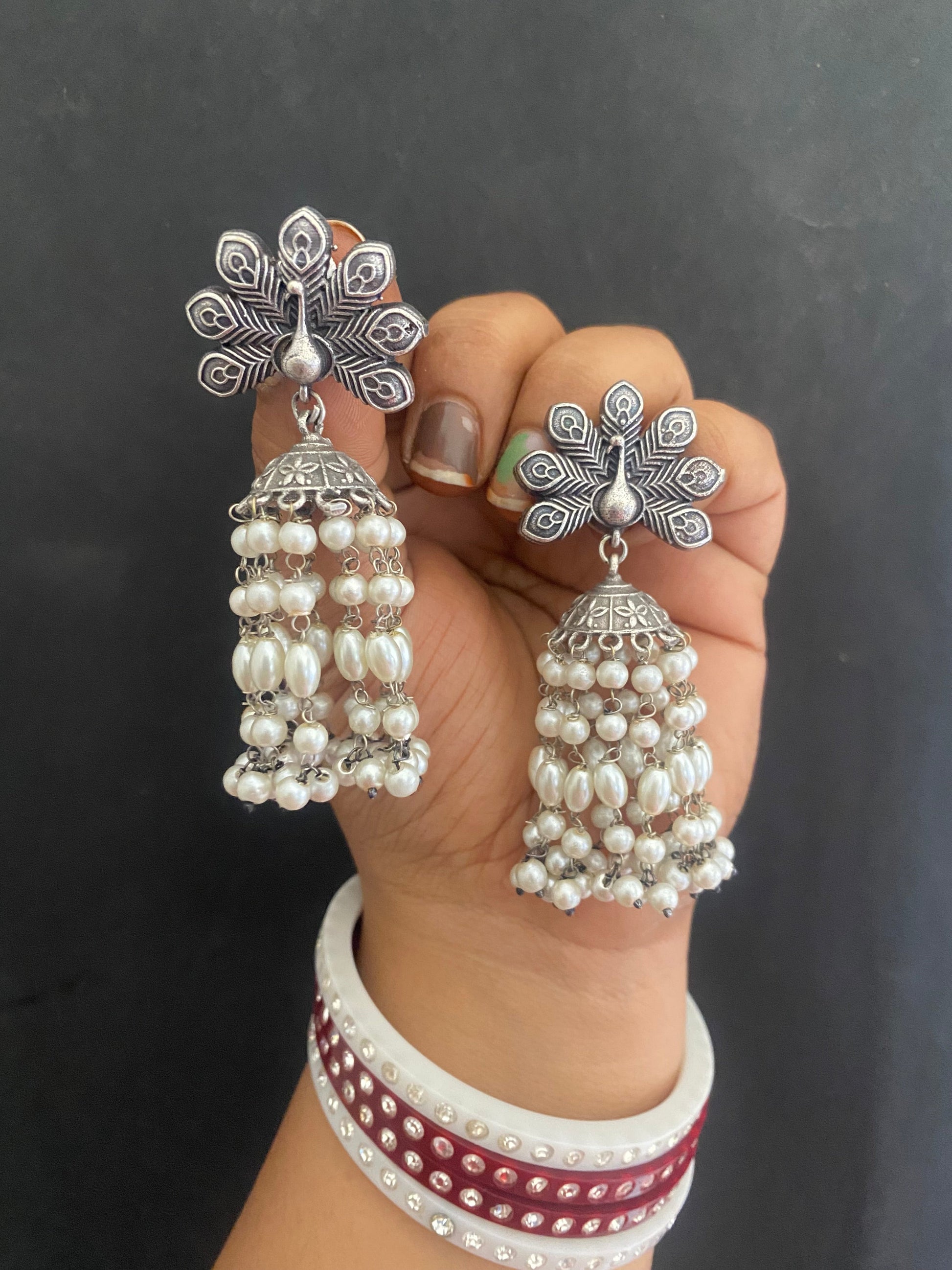 MOR PEARL JHUMKA Gehnacollections