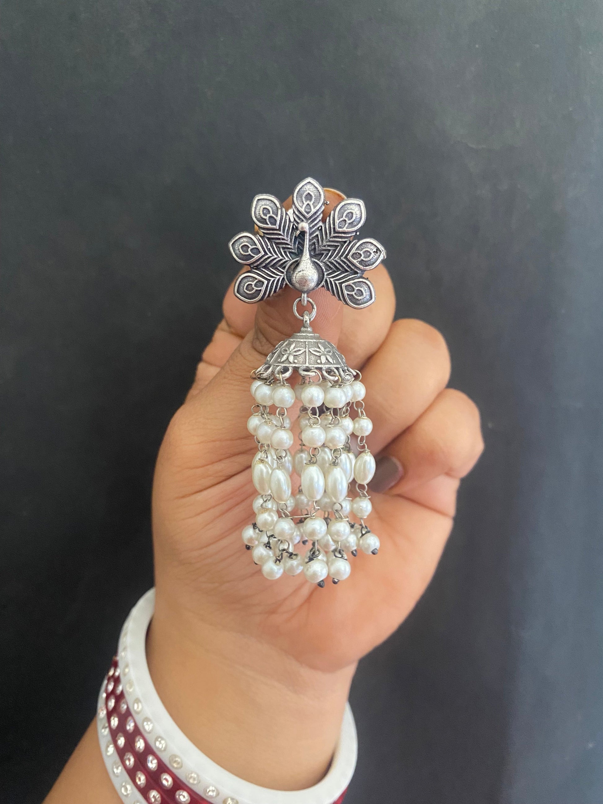 MOR PEARL JHUMKA Gehnacollections