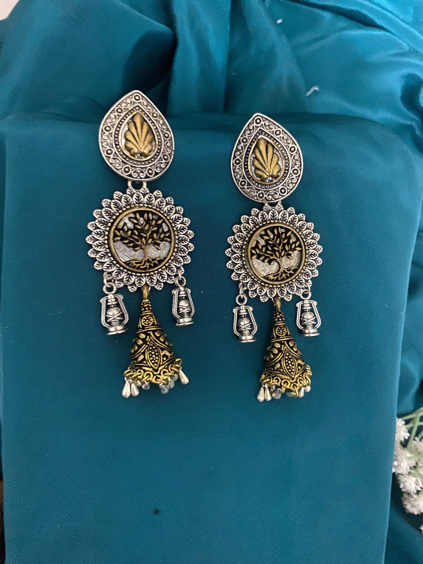 DUAL TONE EARRINGS Gehnacollections