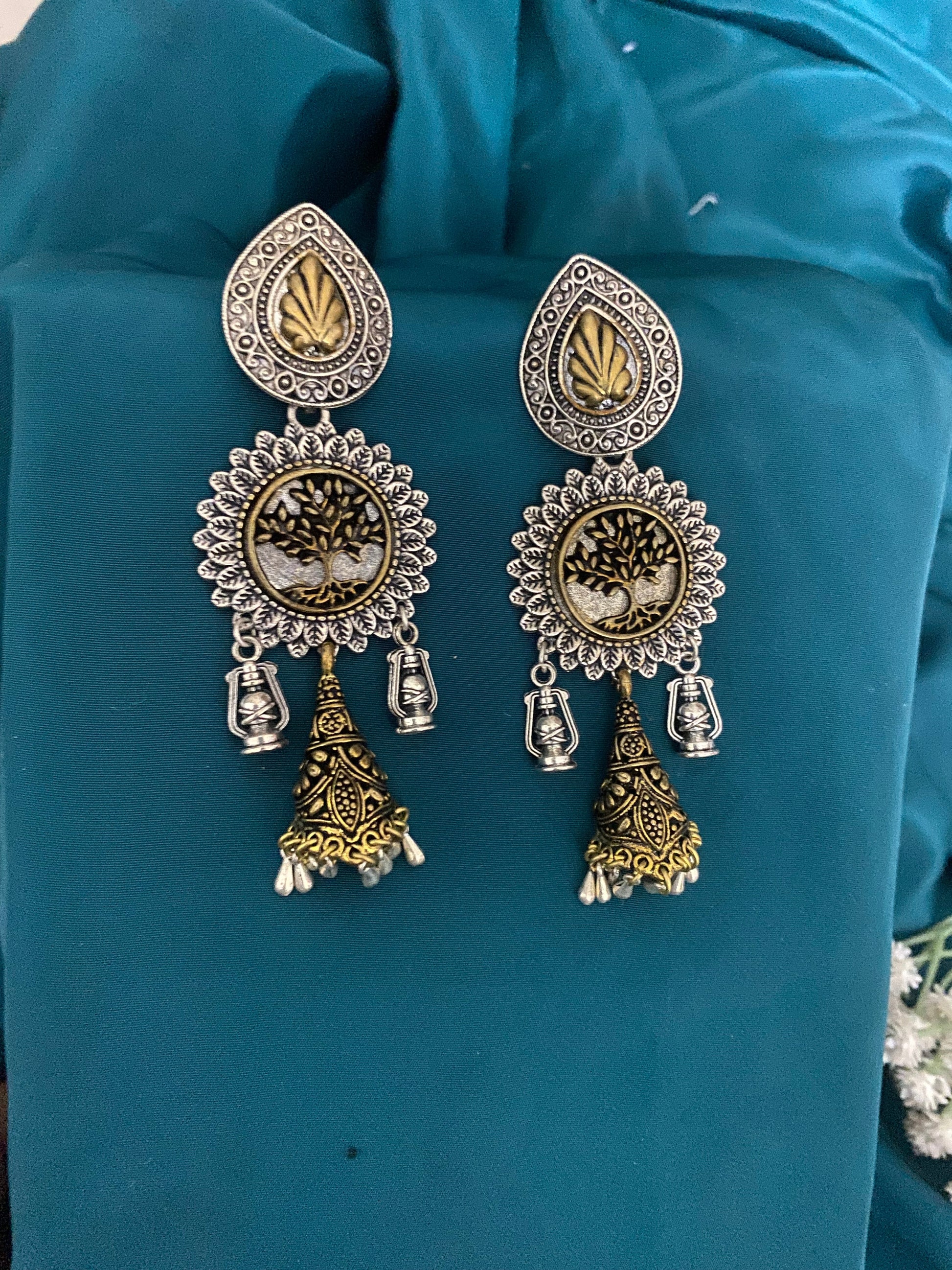 DUAL TONE EARRINGS Gehnacollections