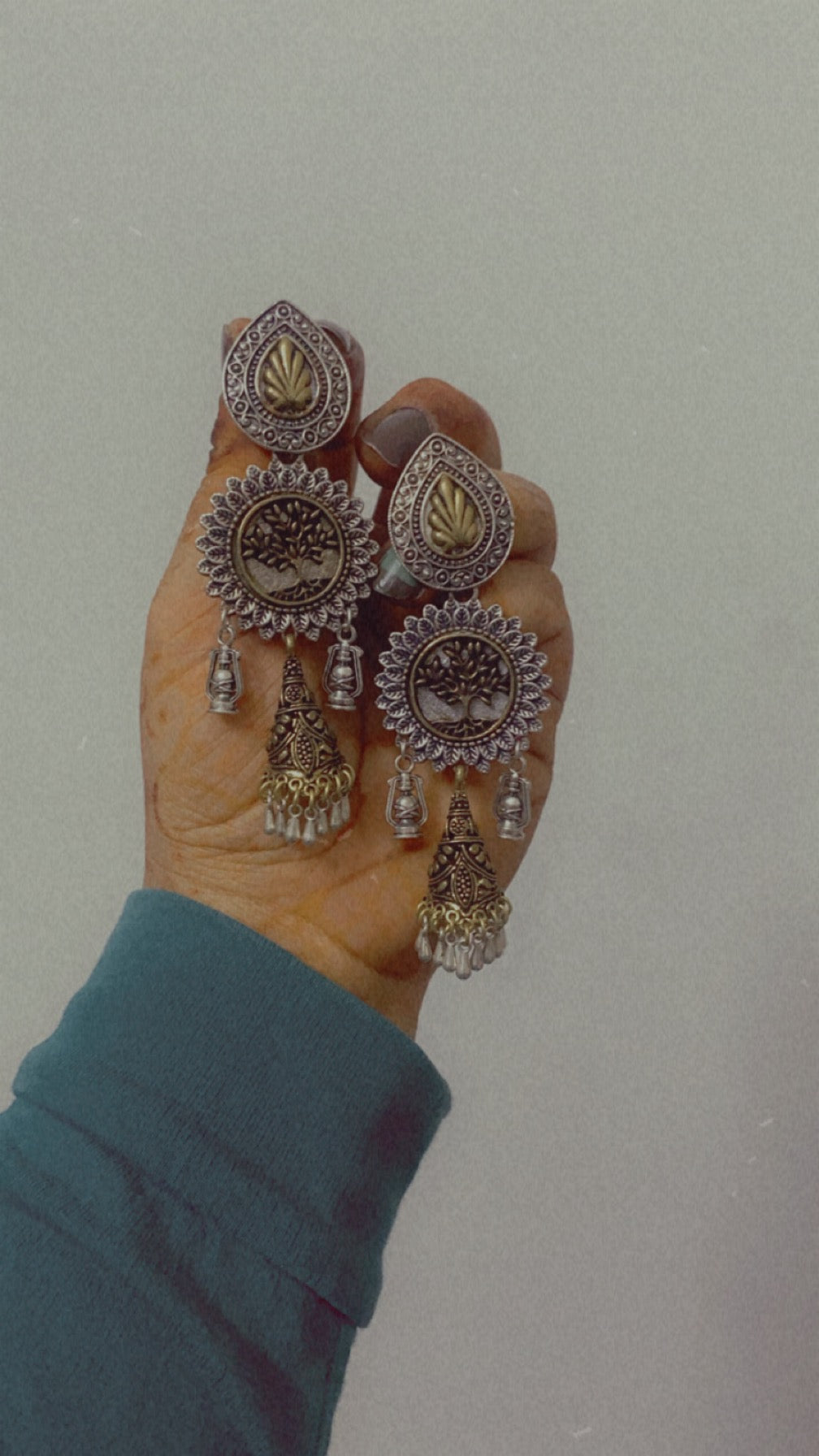 DUAL TONE EARRINGS Gehnacollections