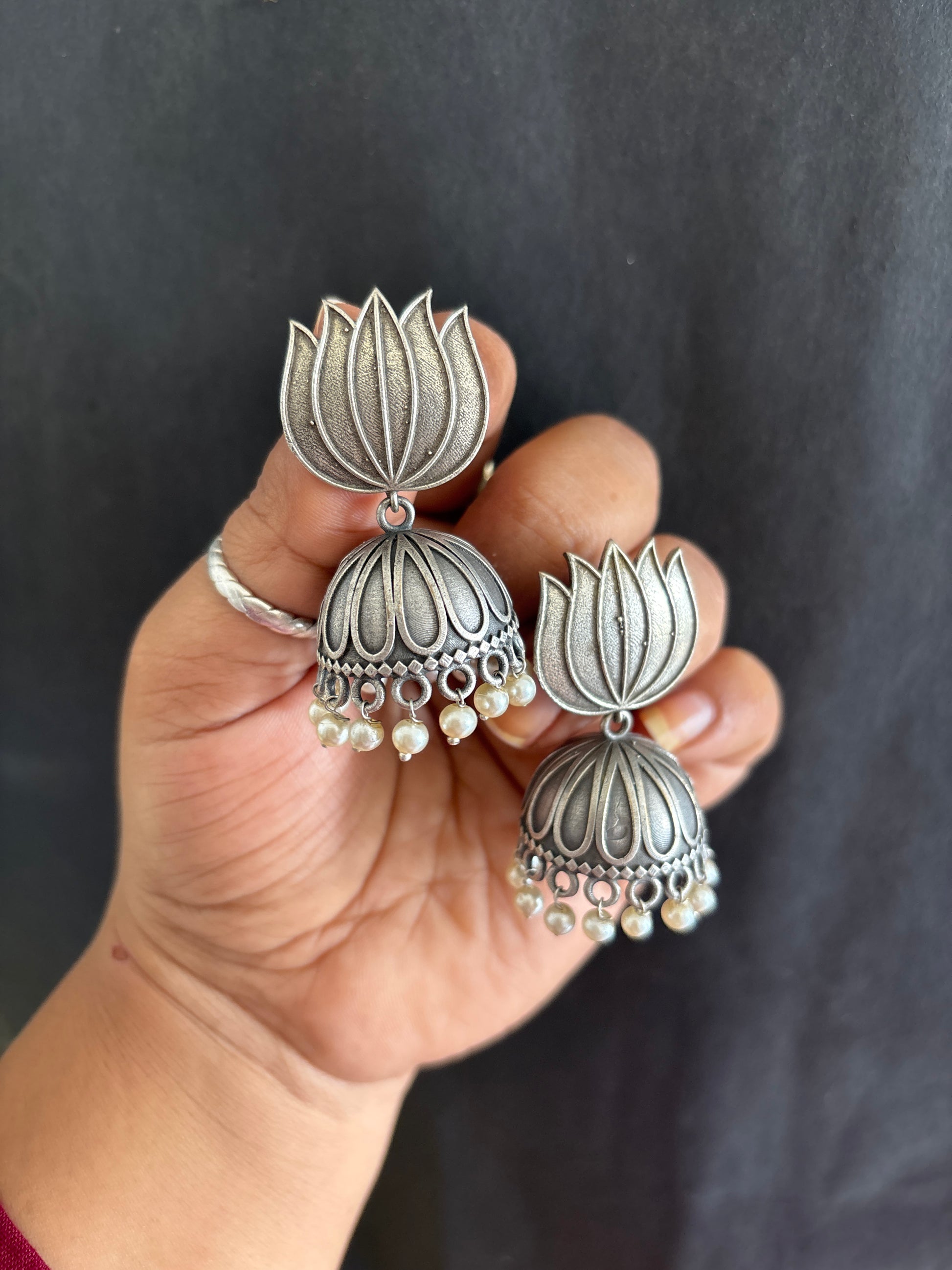 Lotus jhumka Gehnacollections