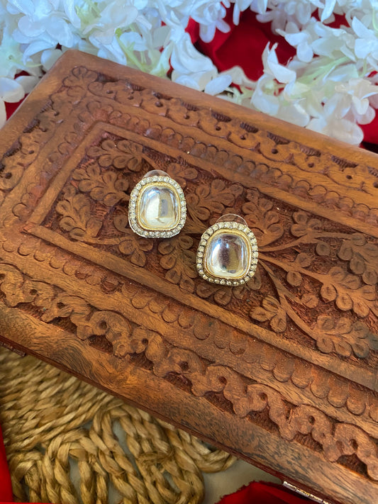 MIRROR KUNDAN STUDS