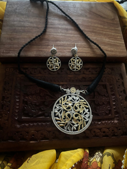 Dual tone Necklace Set Gehnacollections