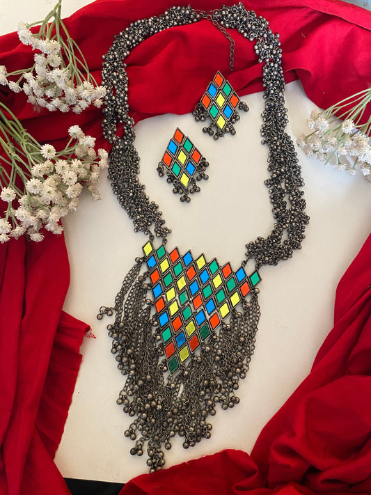 SEESH MULTICOLOUR LONG NECKLACE SET Gehnacollections