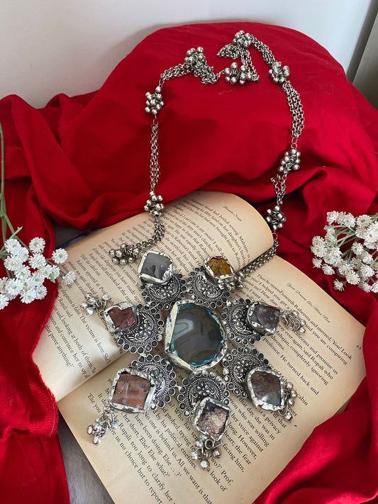 UNFINISHED STONE NECKLACE SET Gehnacollections