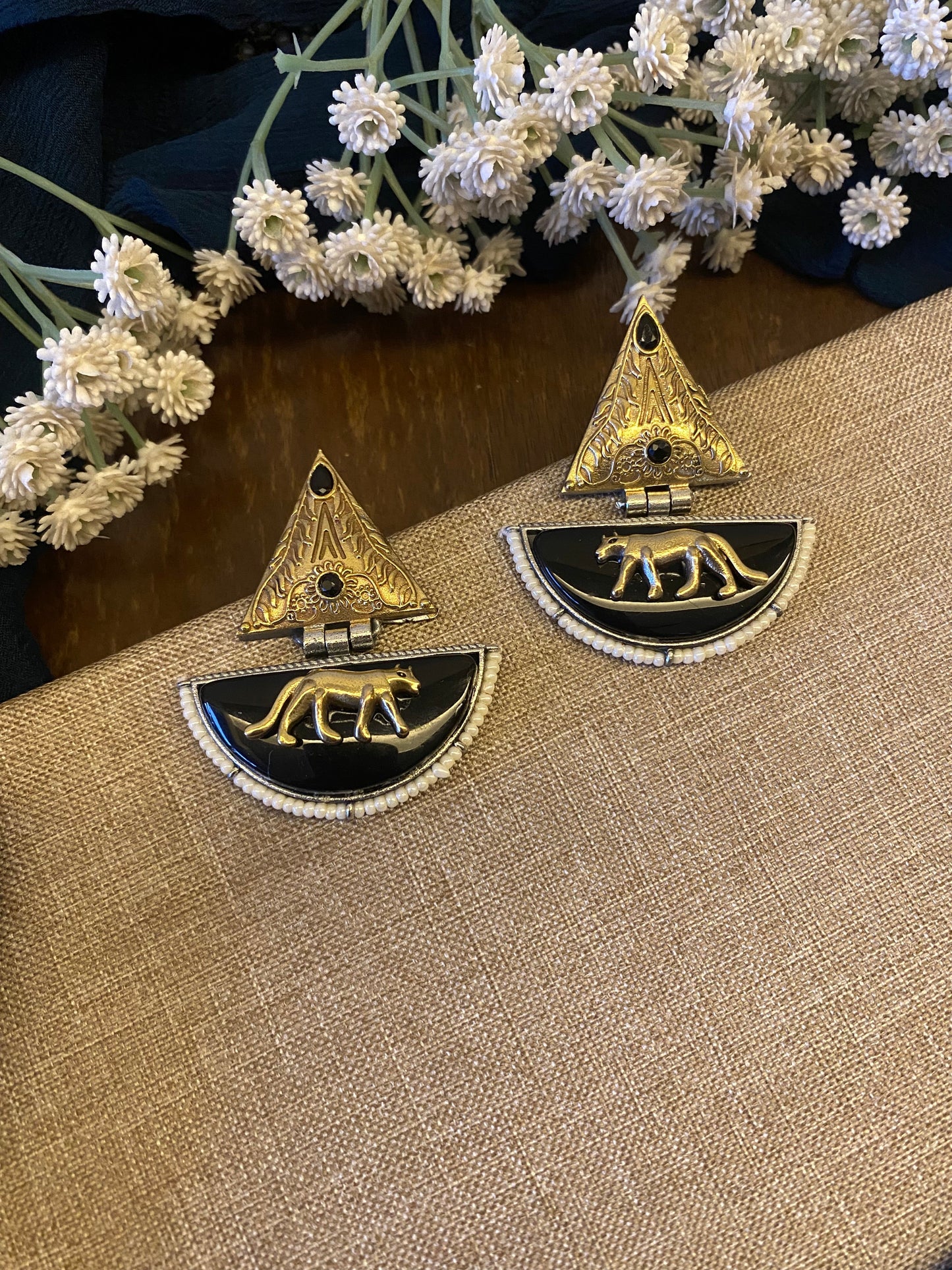 SABYASACHI DUAL TONE EARRINGS Gehnacollections