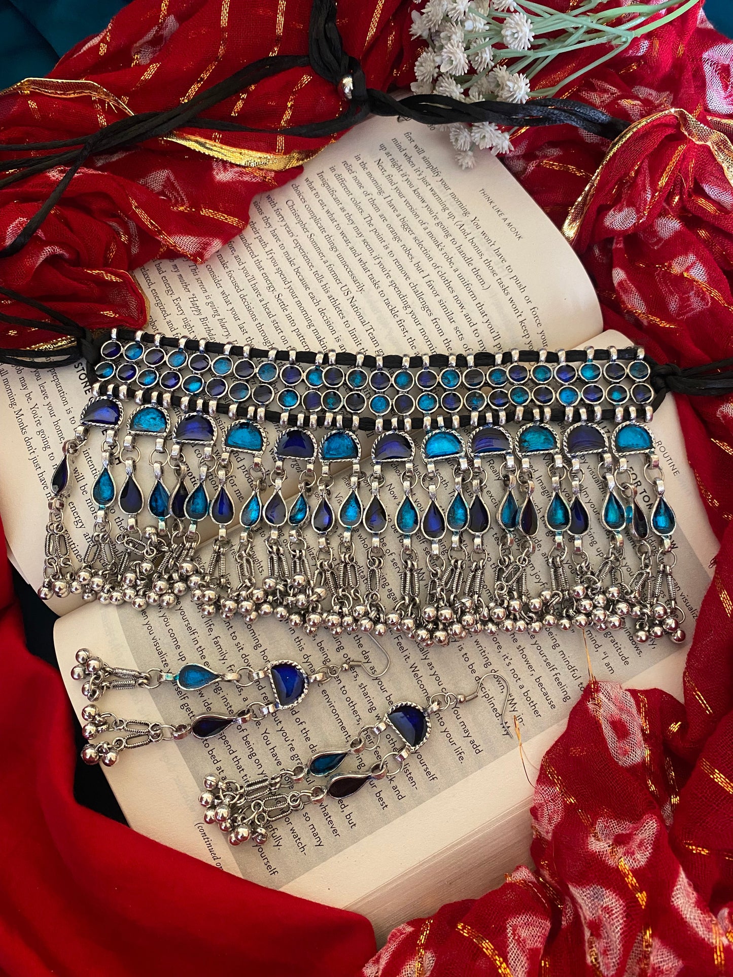 ISHA BLUE CHOKER SET Gehnacollections