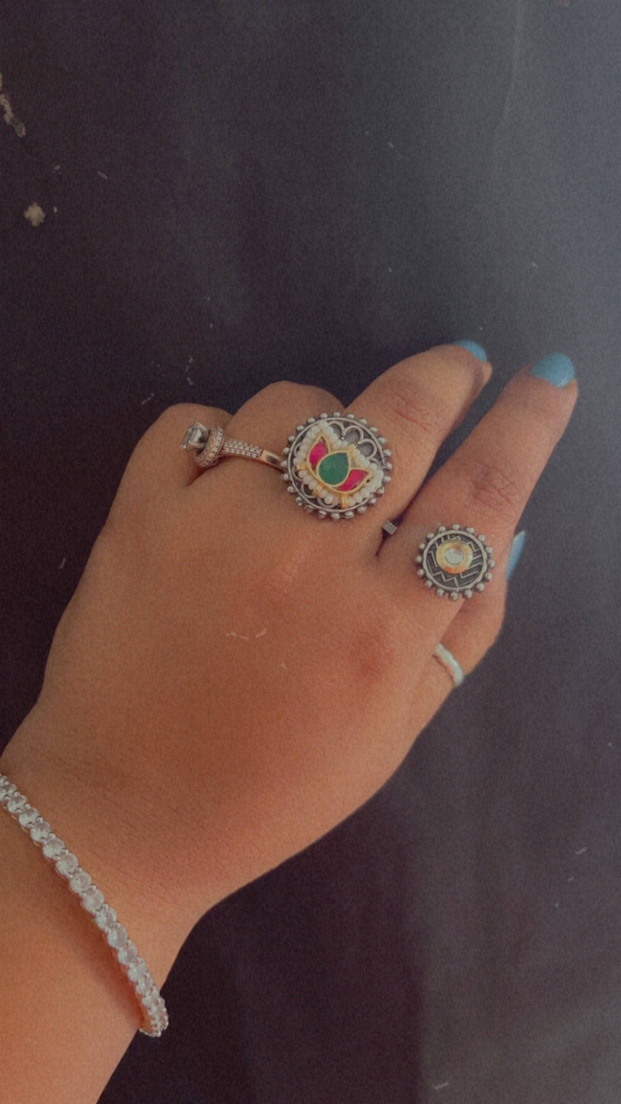 Raahi pachi kundan Ring Gehnacollections