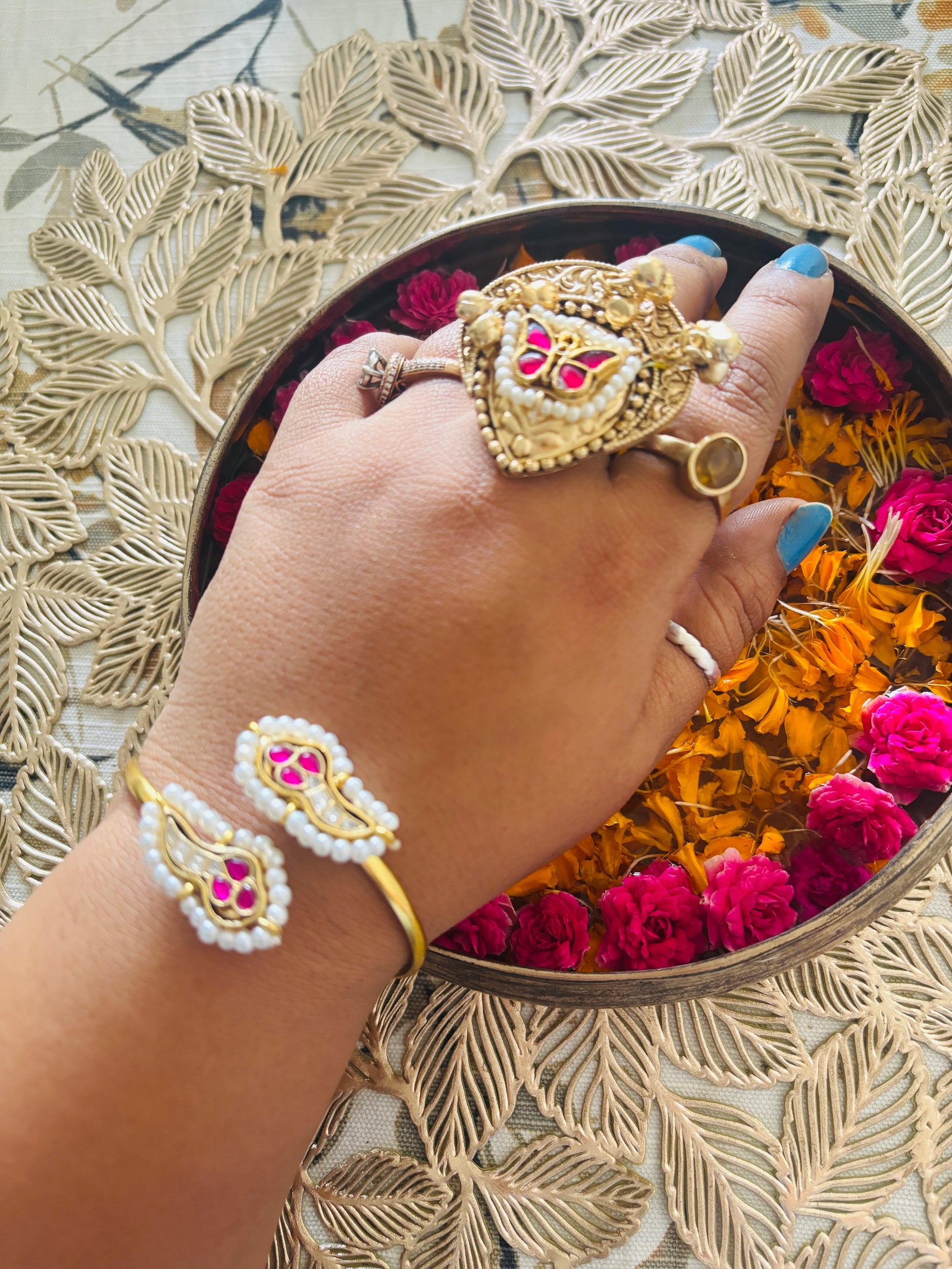 Titli Pachi Kundan Ring Gehnacollections